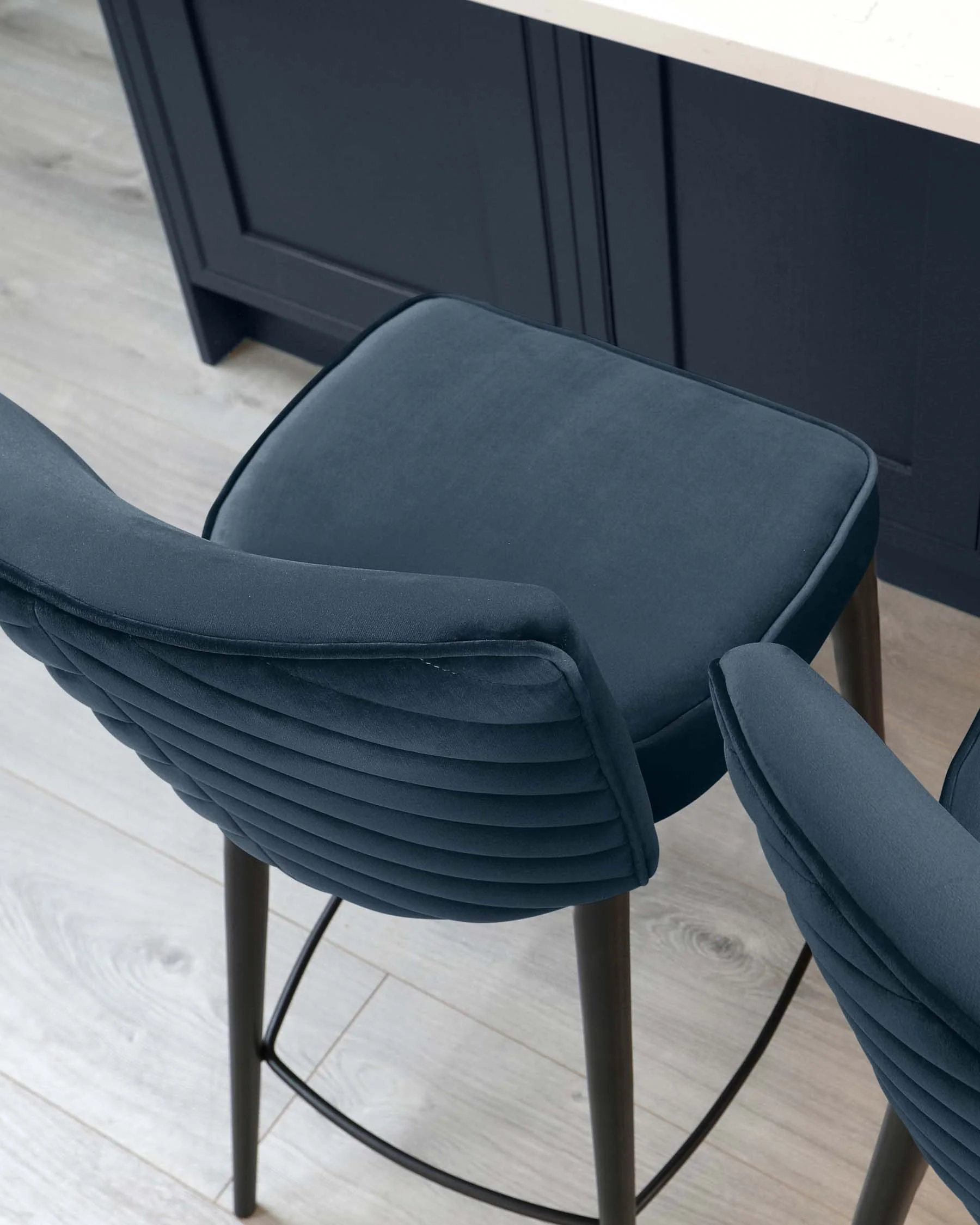 Serena Dark Blue Velvet Bar stool - Image 5