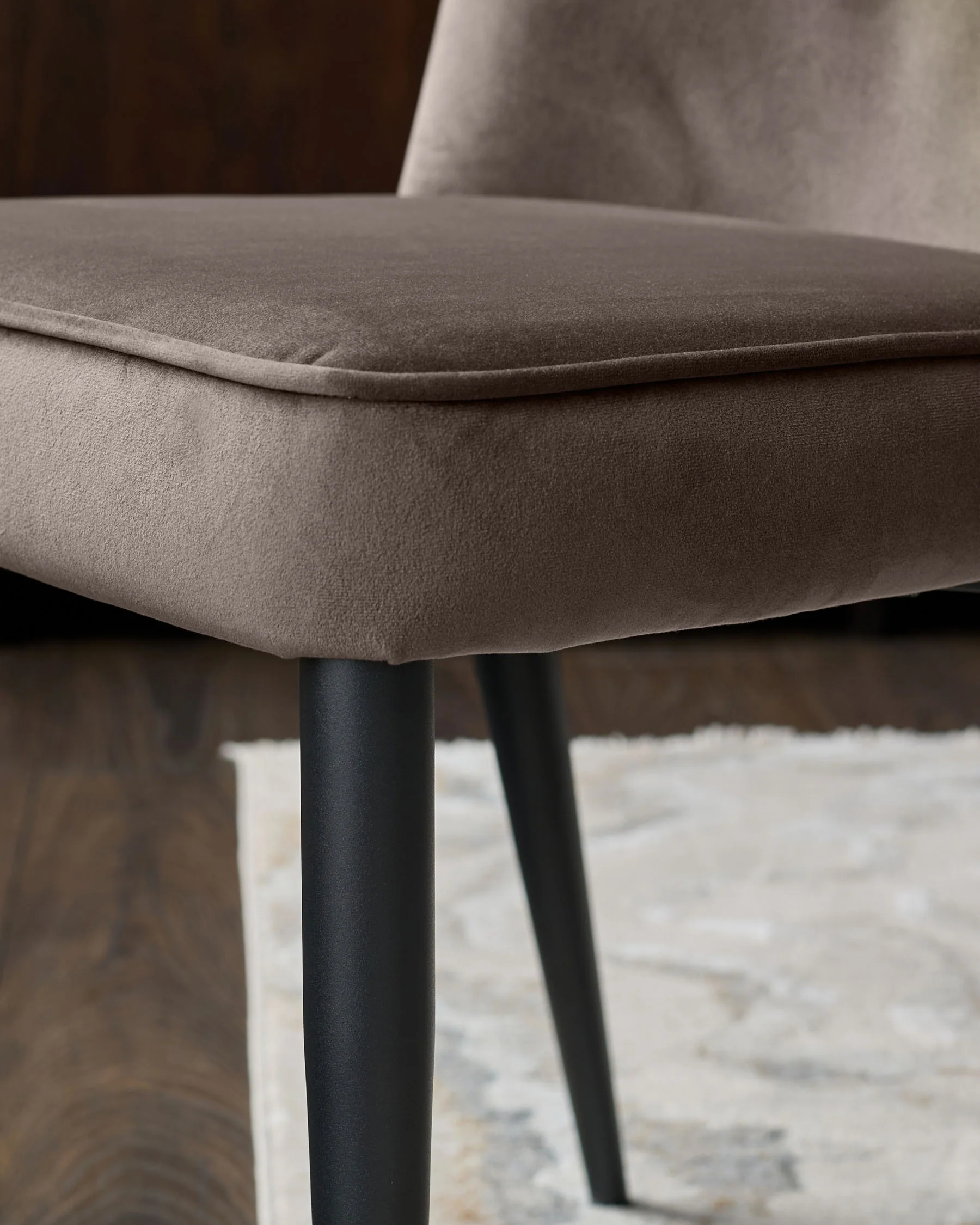 Serena mocha velvet dining chair - Image 7