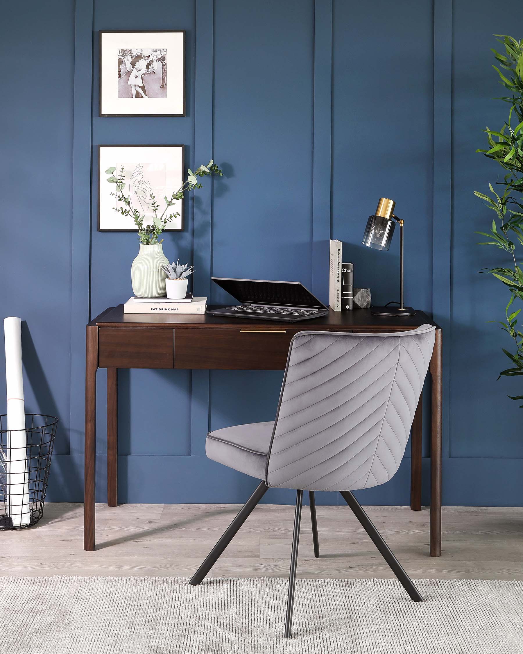 Serena Dark Grey Velvet Swivel Chair - Image 12