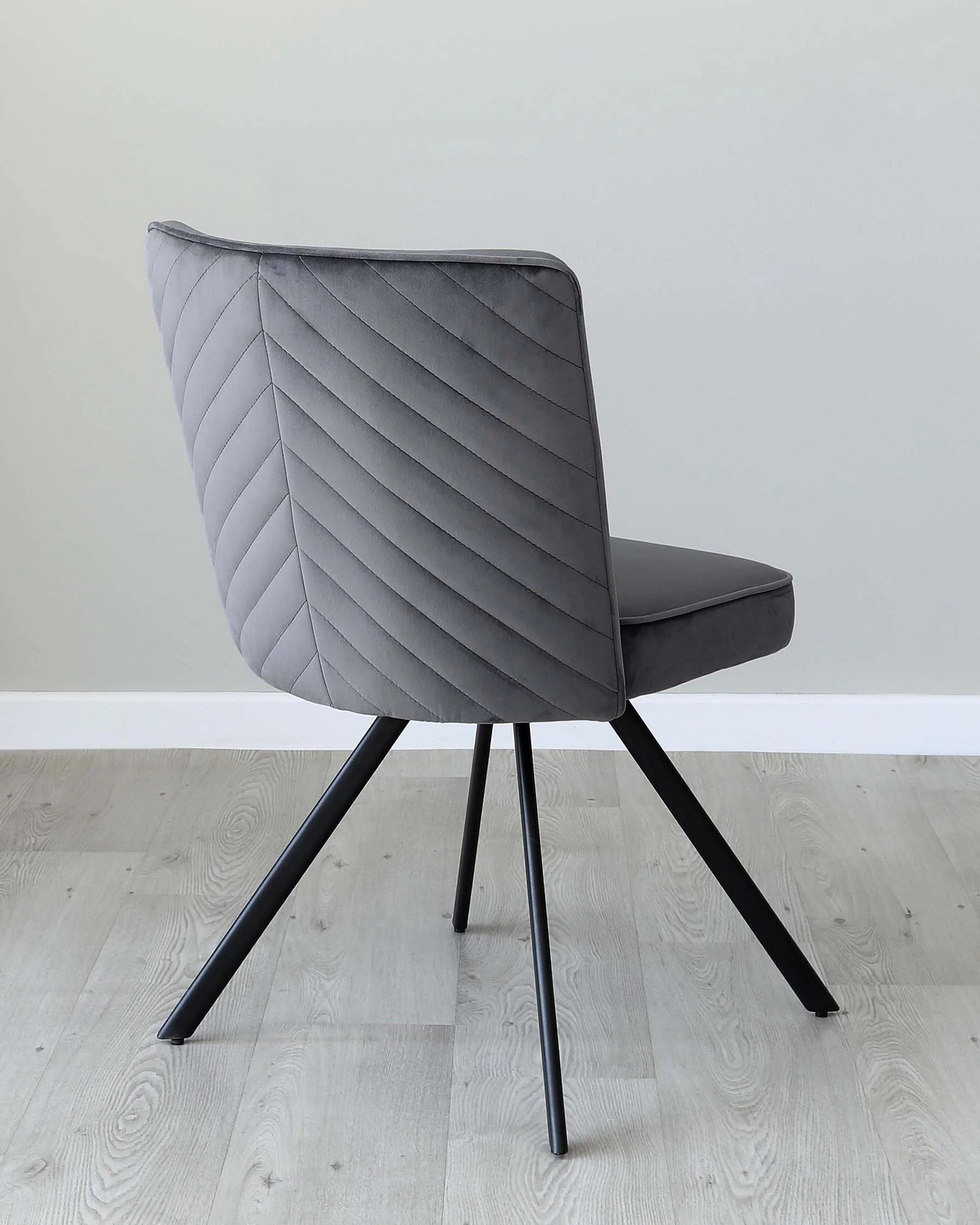 Serena Dark Grey Velvet Swivel Chair - Image 3