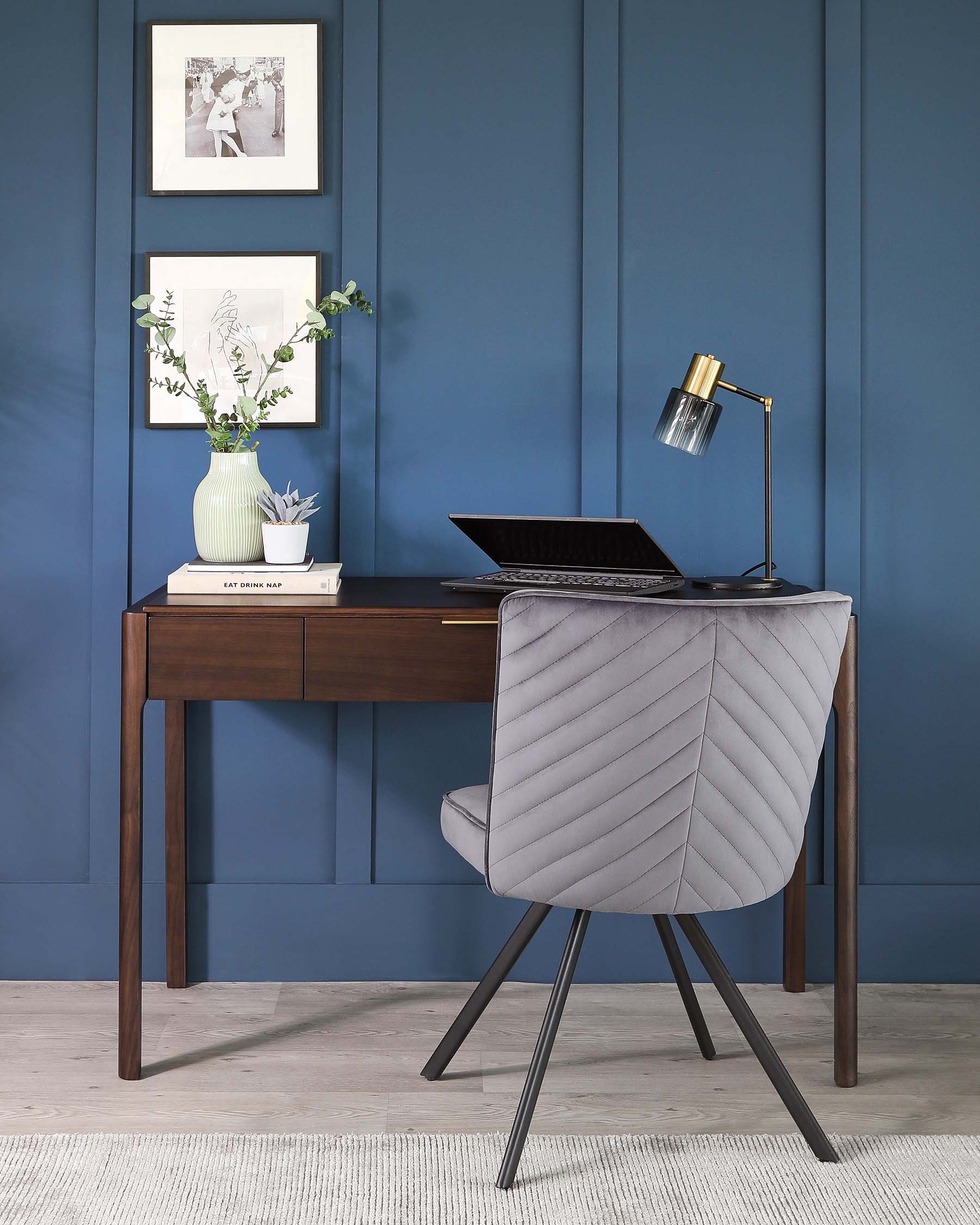 Serena Dark Grey Velvet Swivel Chair - Image 7