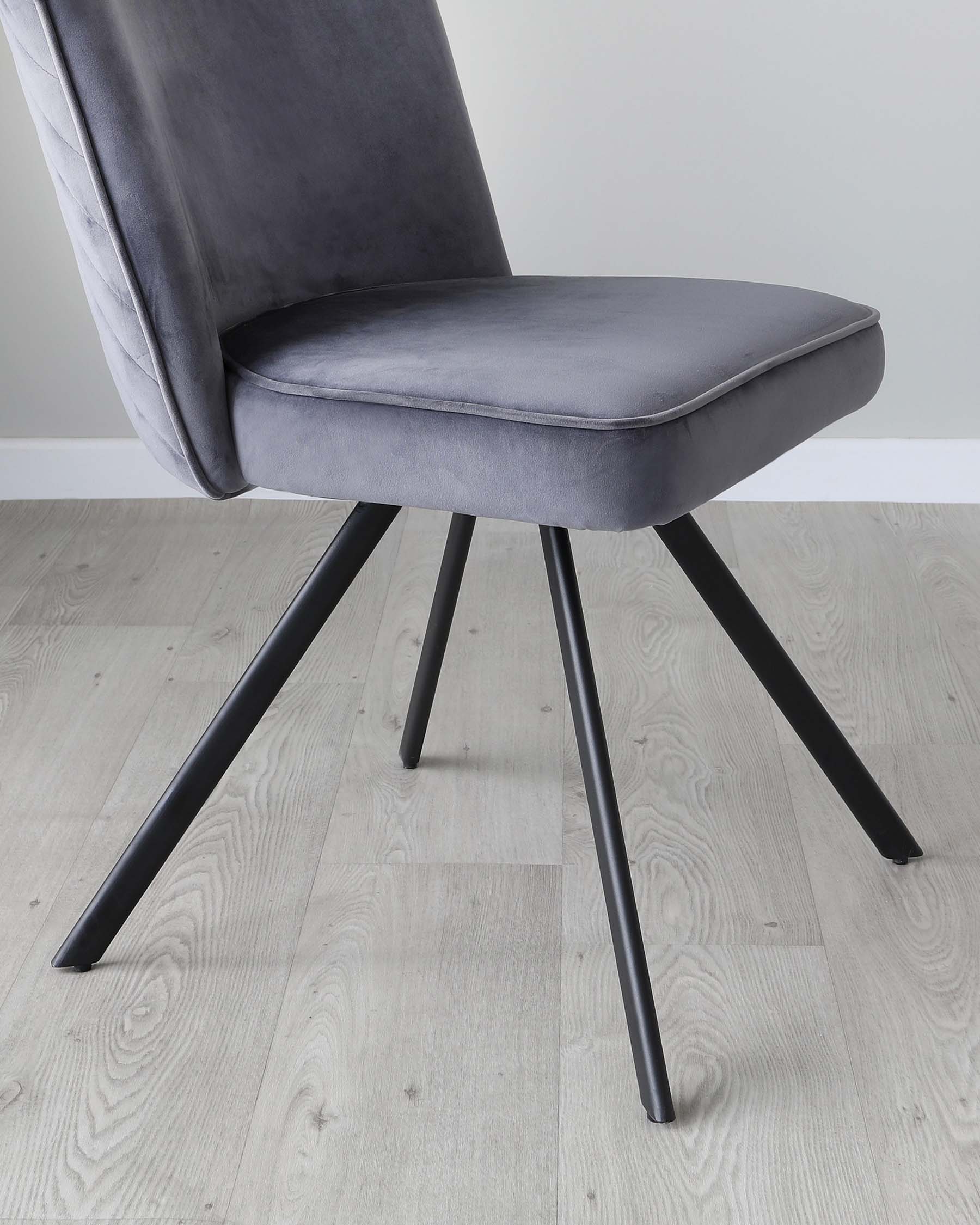 Serena Dark Grey Velvet Swivel Chair - Image 9