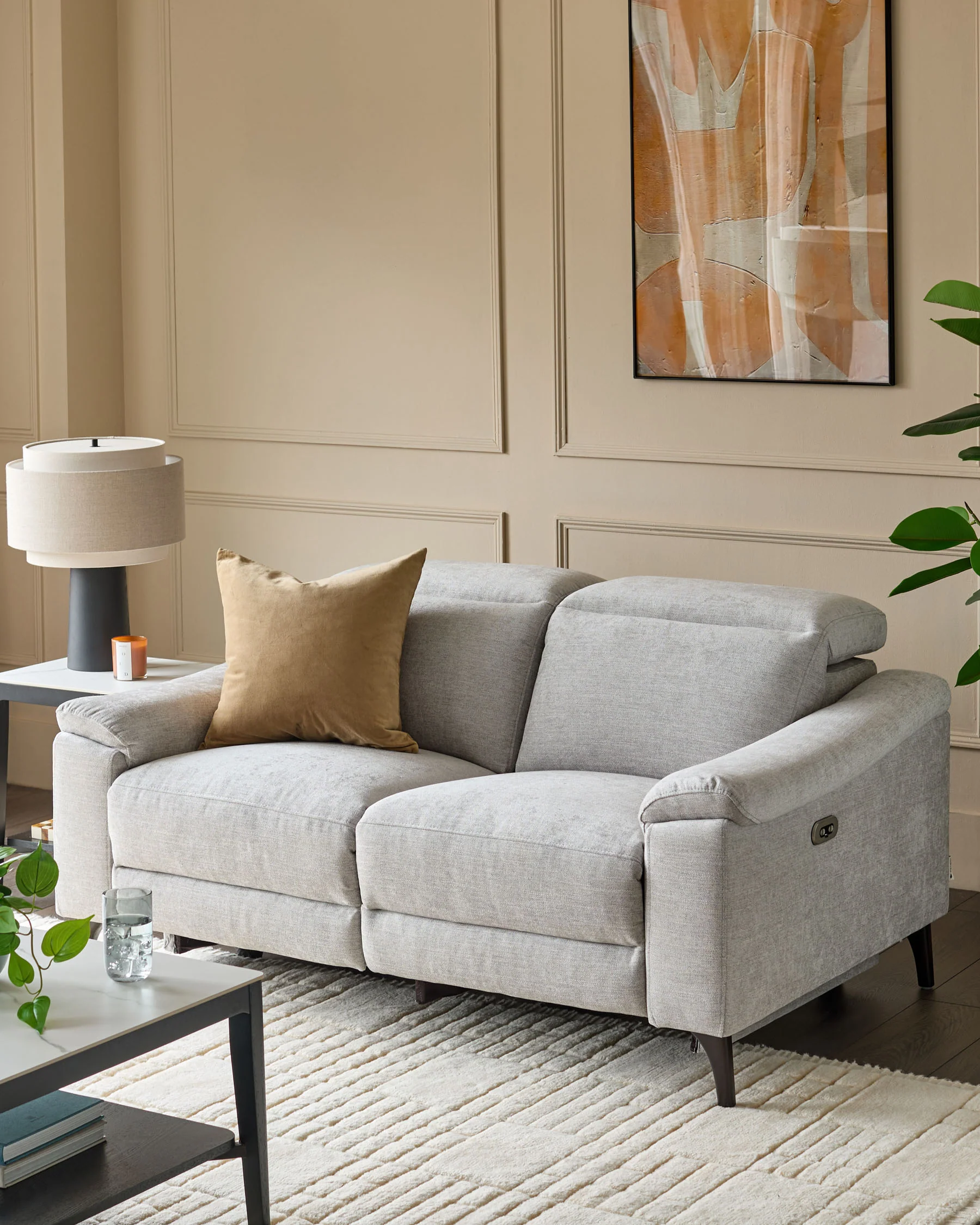 Serene Grey Fabric 2 Seater Recliner Sofa - Image 4