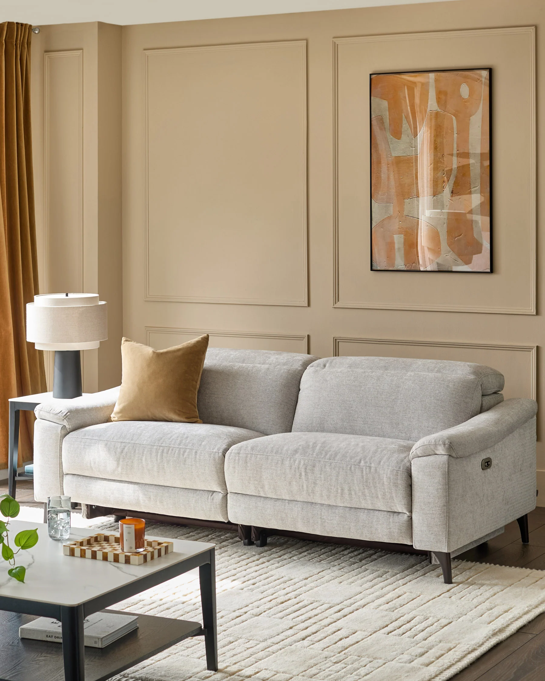 Serene Grey Fabric 3 Seater Recliner Sofa - Image 4
