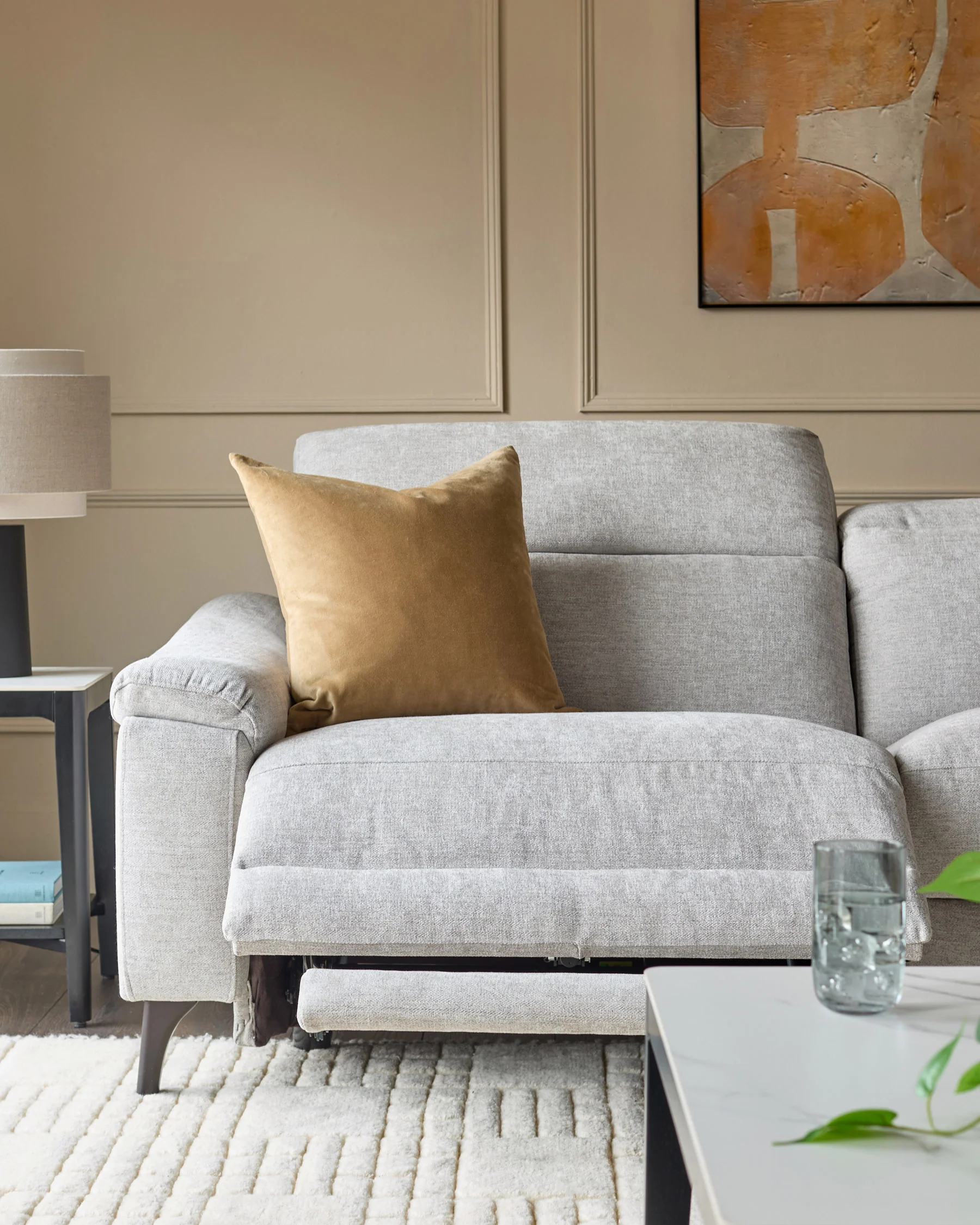 Serene Grey Fabric 3 Seater Recliner Sofa - Image 6
