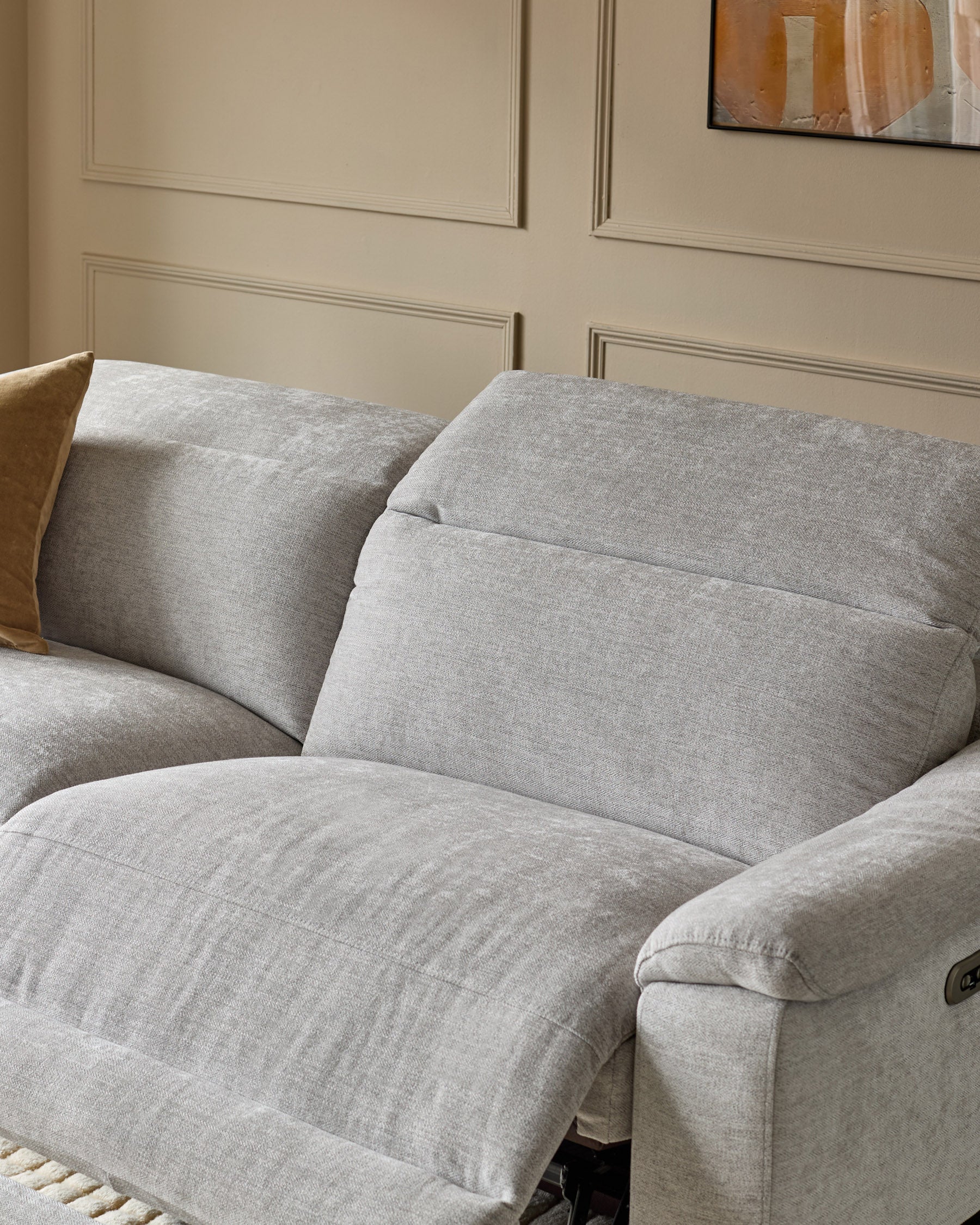 Serene Grey Fabric 3 Seater Recliner Sofa - Image 7