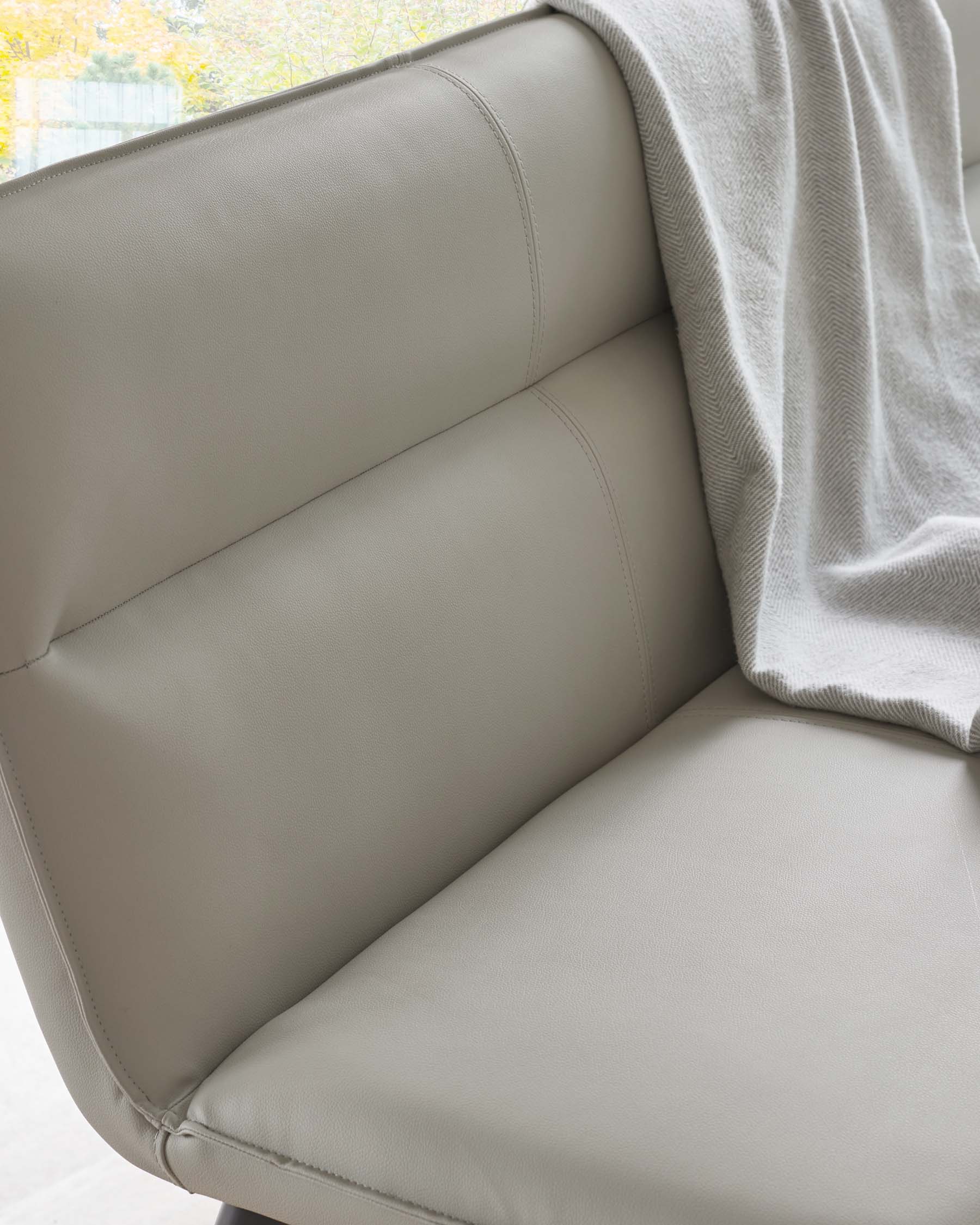 Seth light grey faux leather left hand corner 5 seater dining bench - Image 6