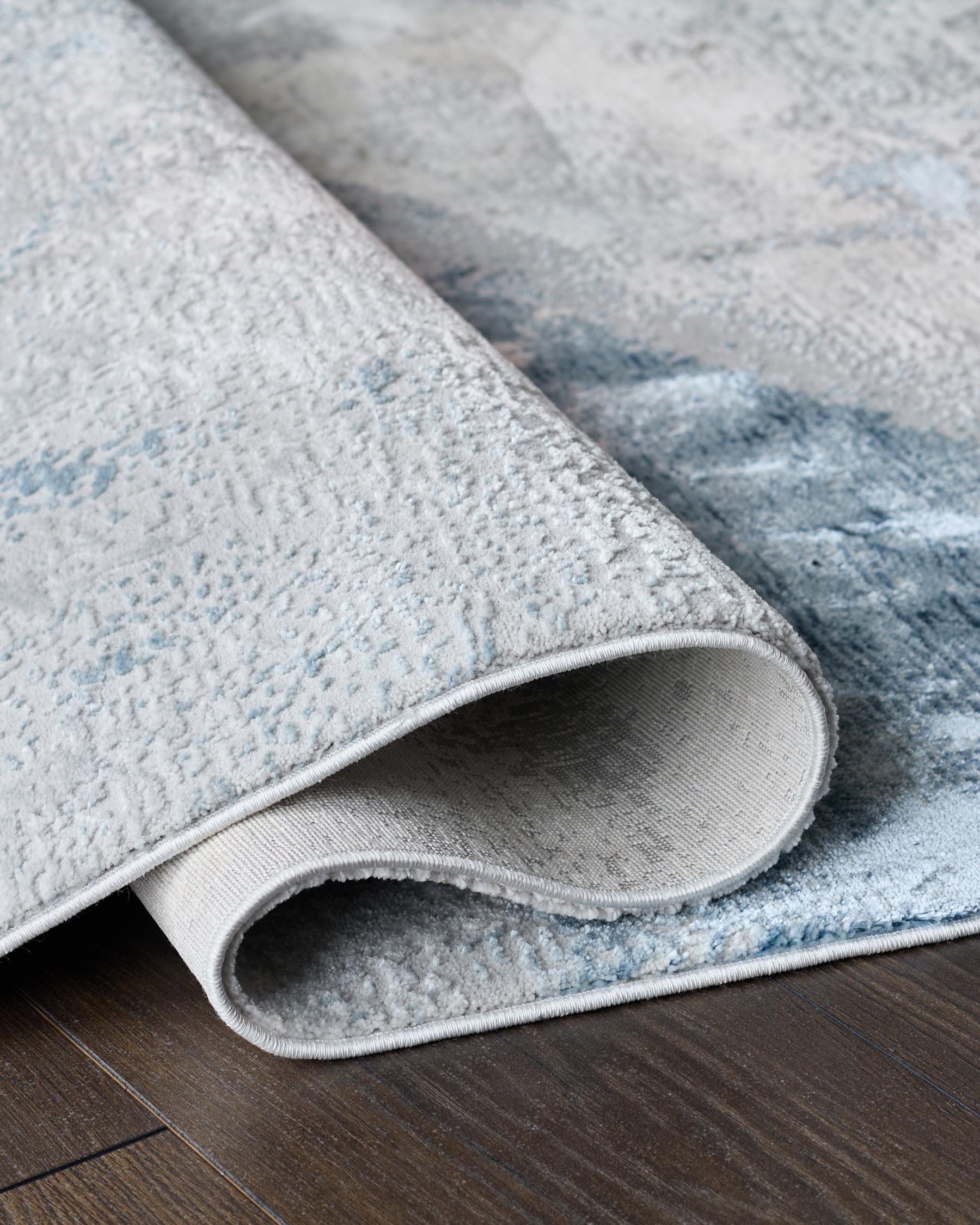 Sienna blue grey textured medium rug - Image 6