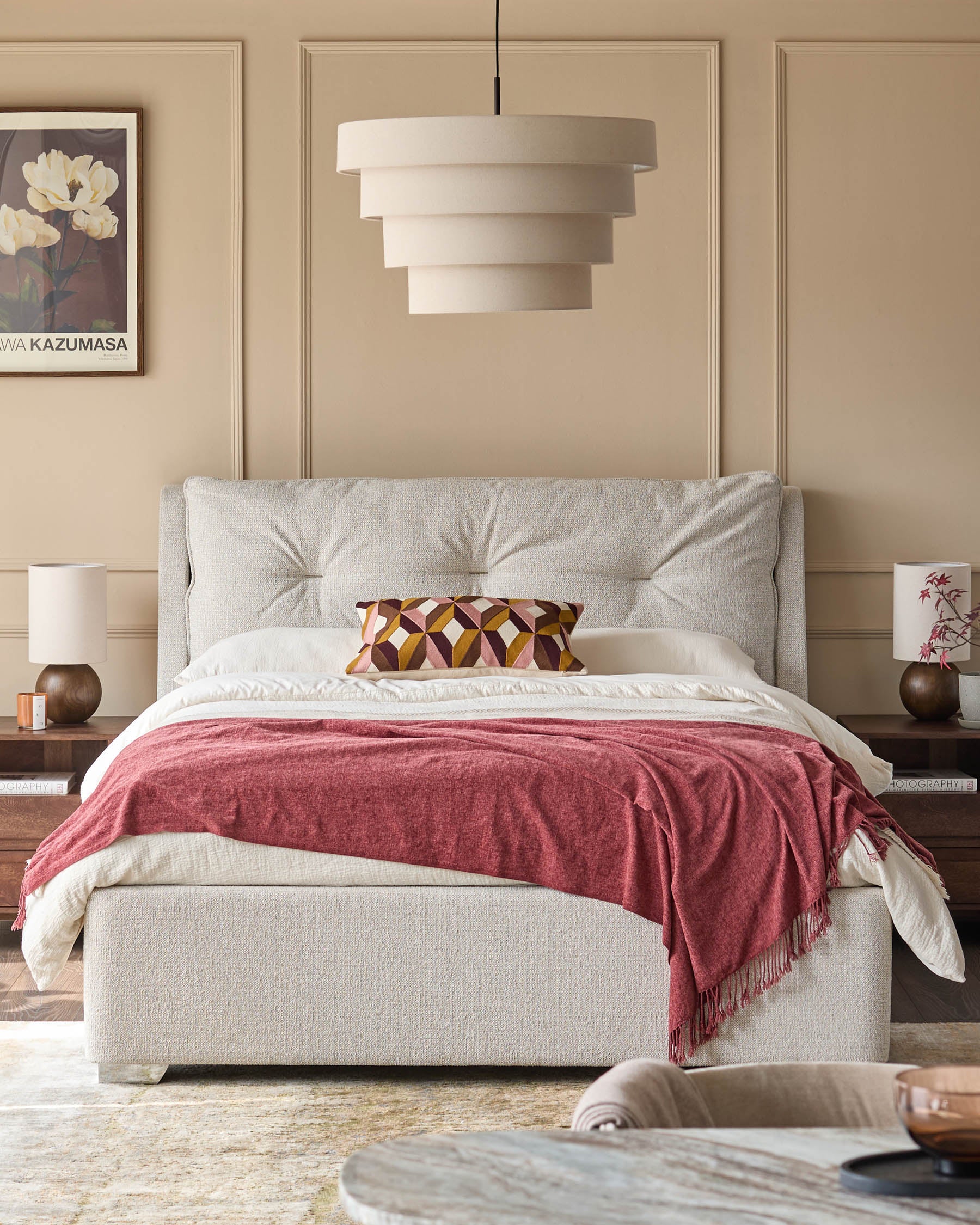 Siesta natural fabric king ottoman storage bed - Image 2