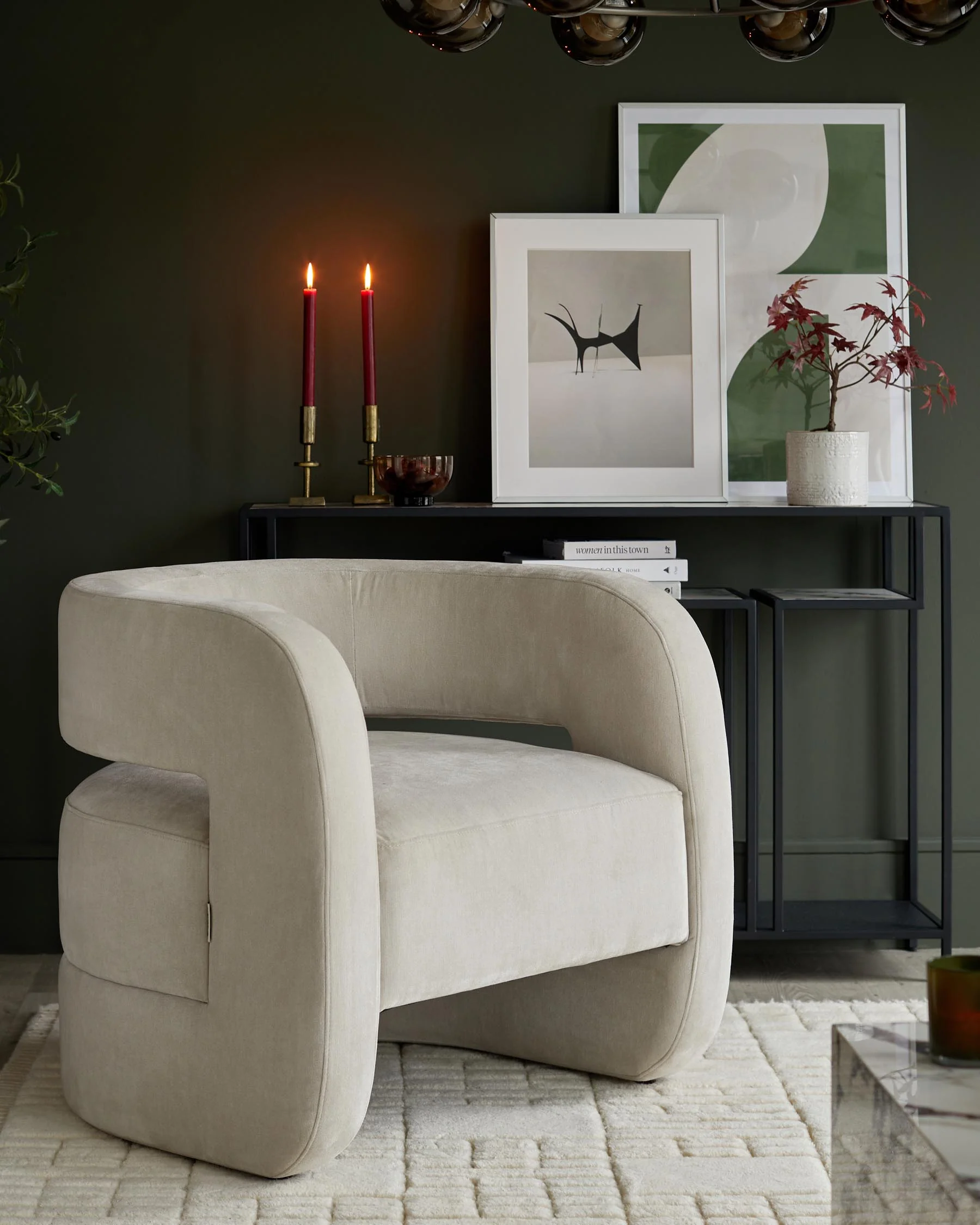 Silas natural grey fabric accent chair