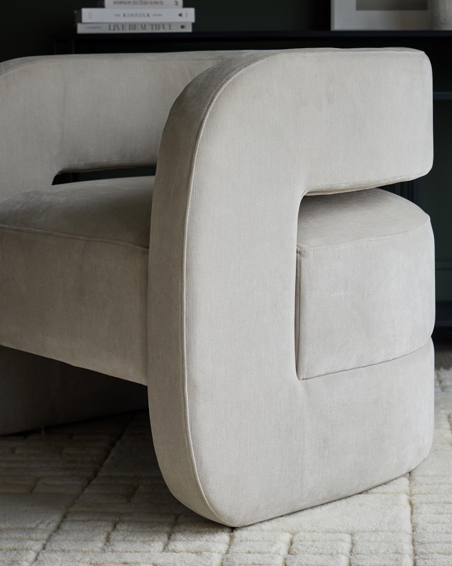 Silas natural grey fabric accent chair - Image 3