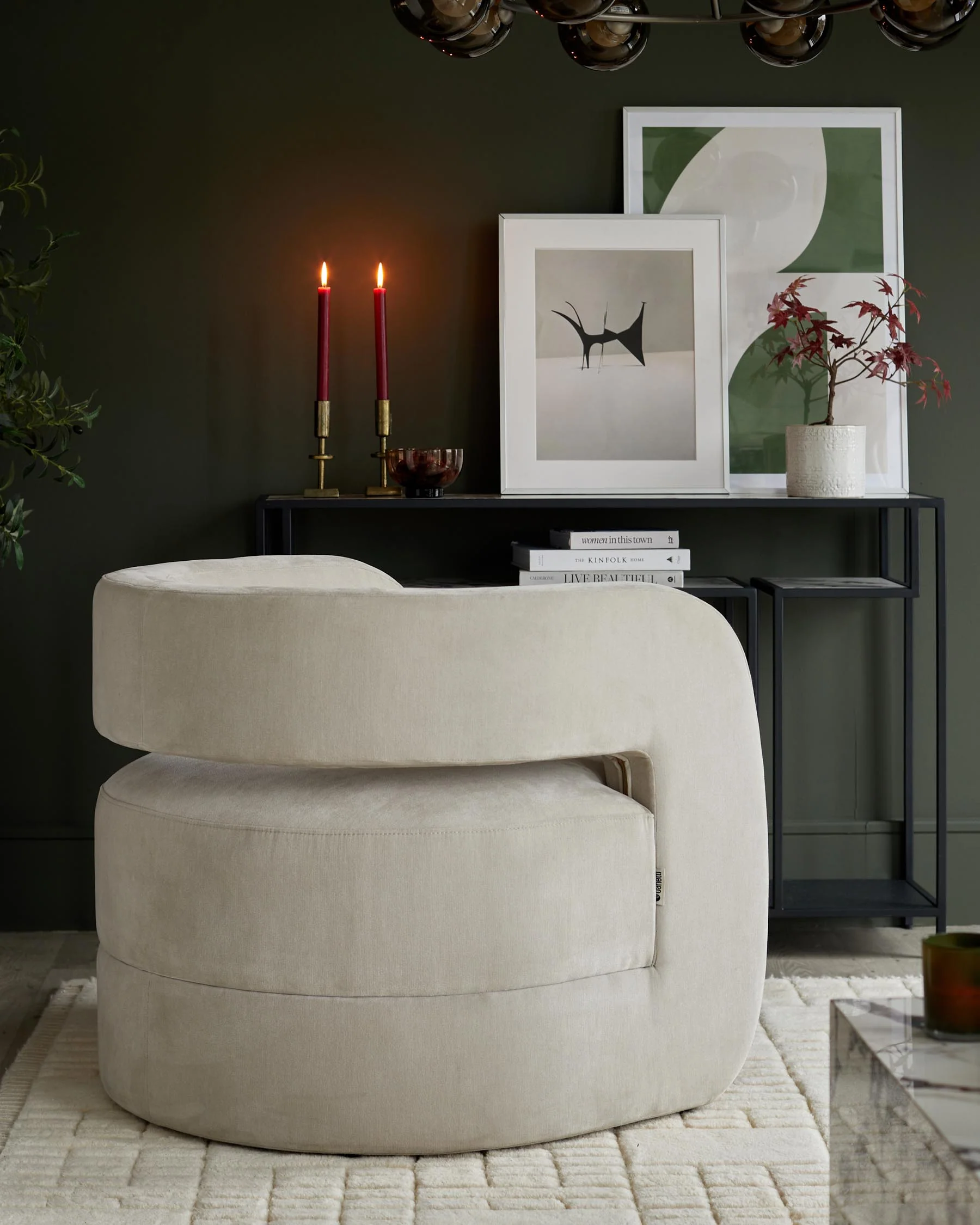 Silas natural grey fabric accent chair - Image 6