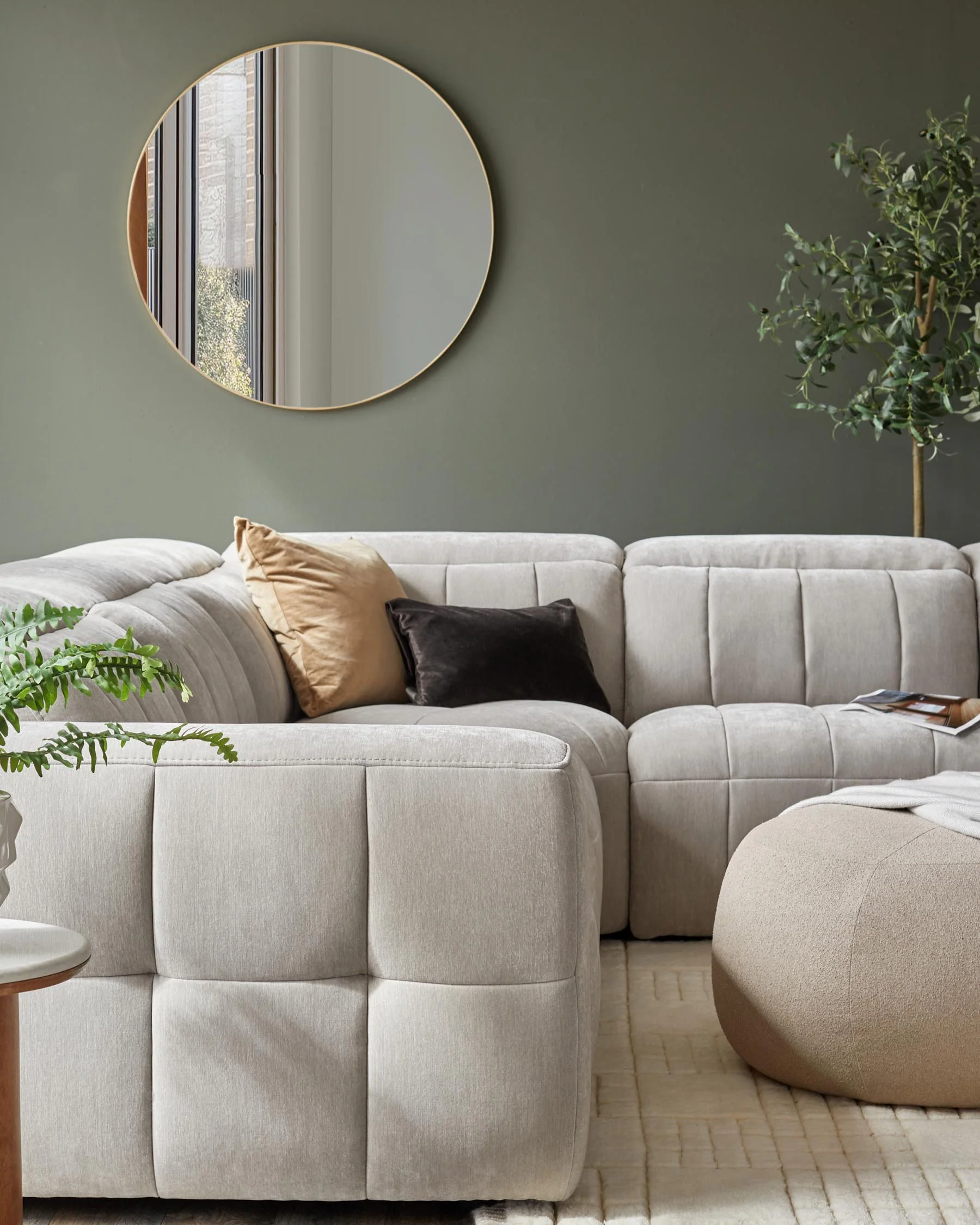Skye light grey fabric large corner recliner sofa - Image 10