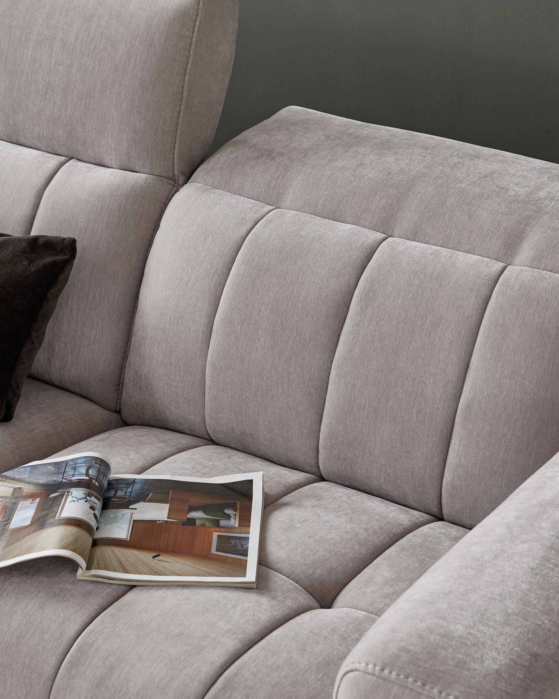 Skye light grey fabric large corner recliner sofa - Image 7
