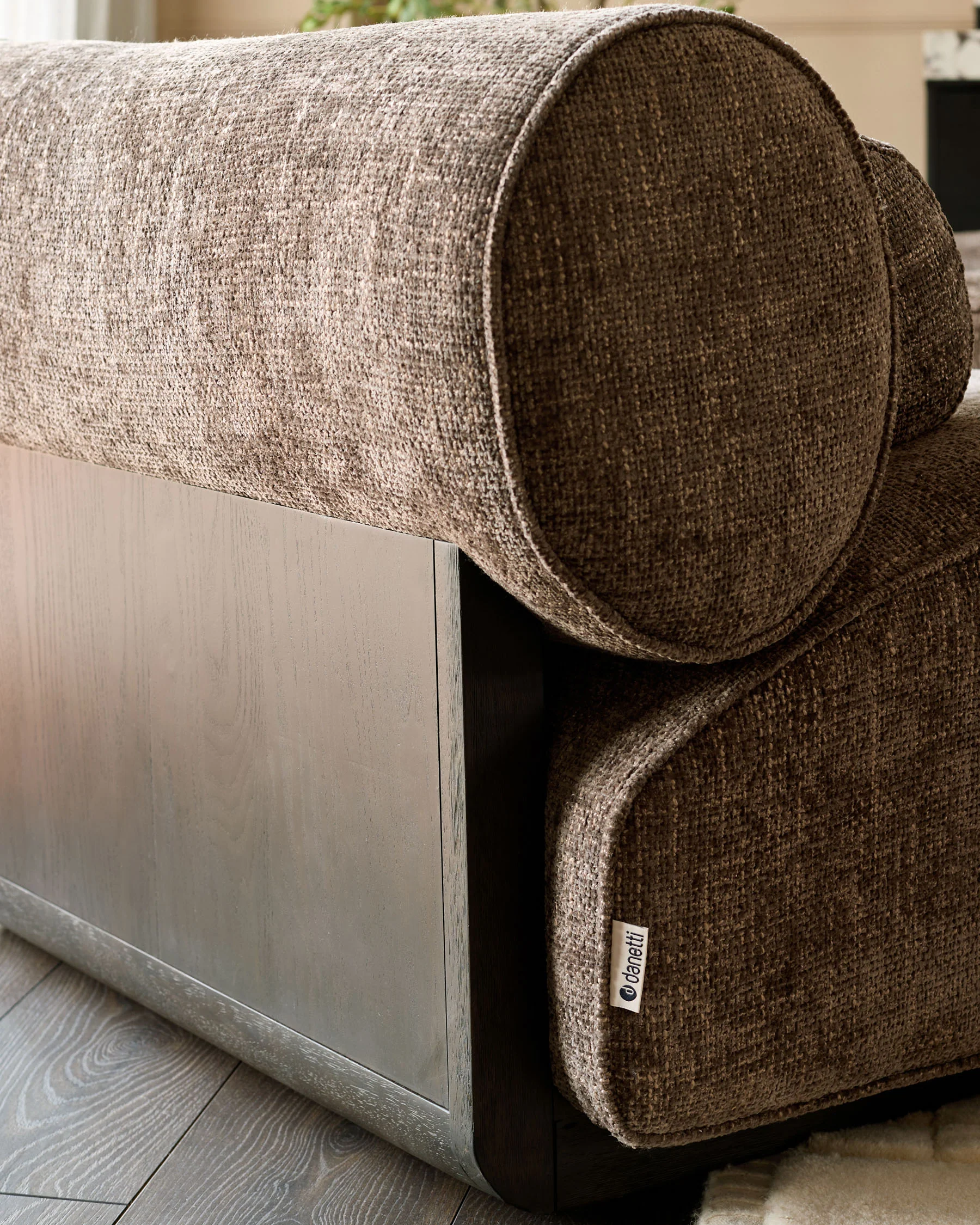 Sofia mocha fabric 2 seater sofa - Image 3