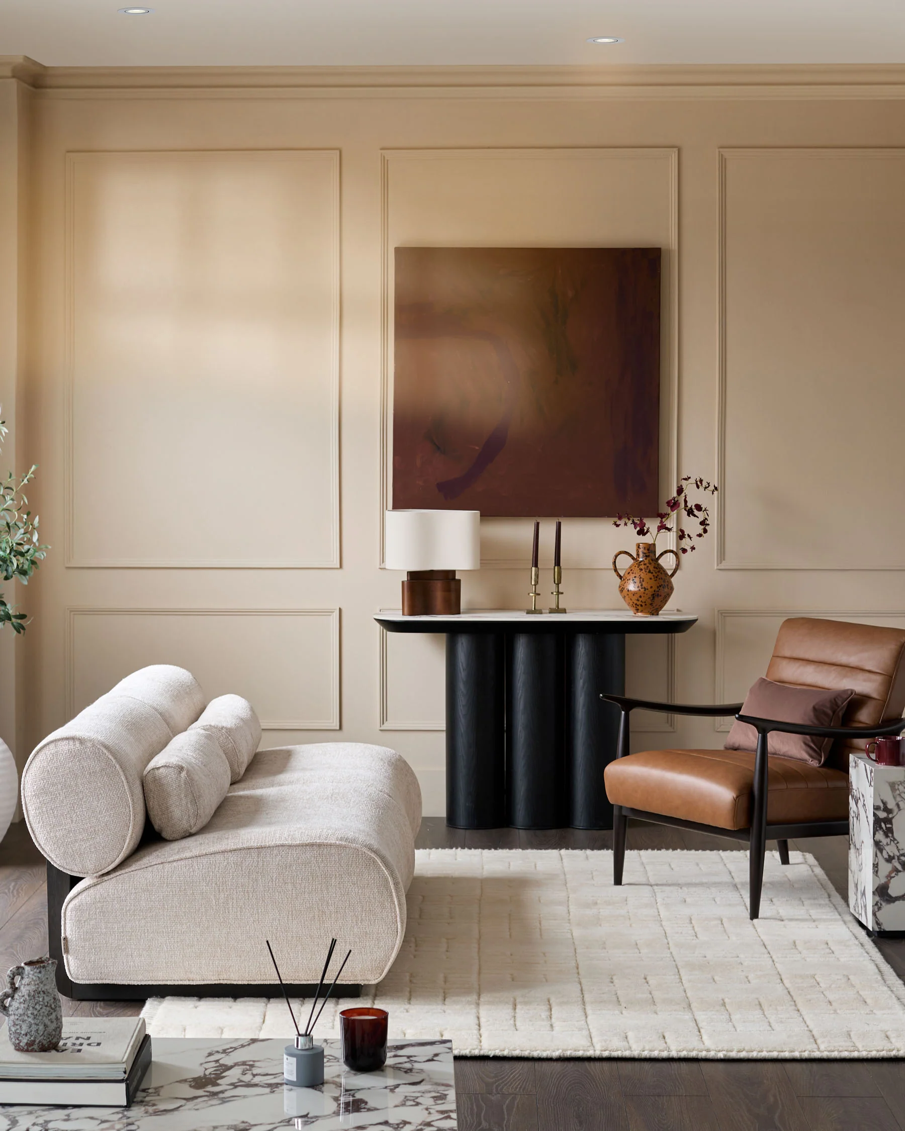 Sofia natural fabric 2 seater sofa - Image 3