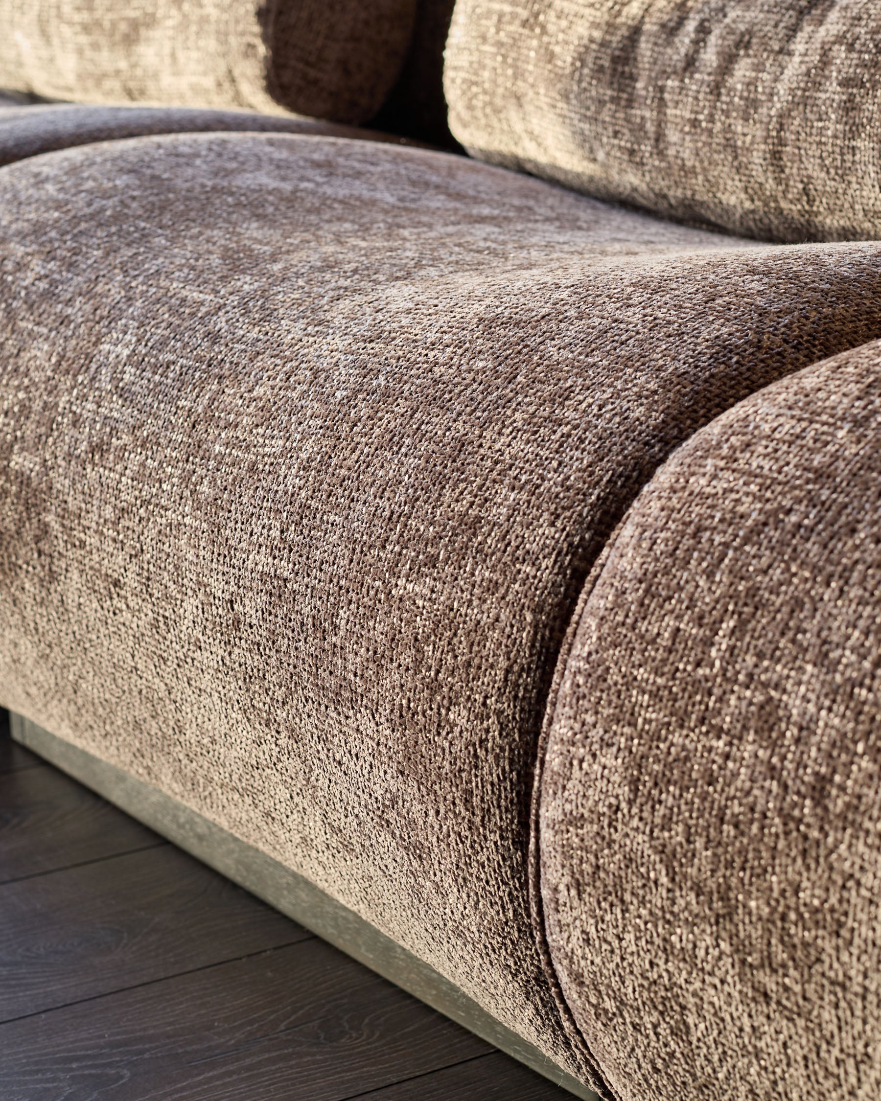 Sofia mocha fabric 3 seater sofa - Image 5