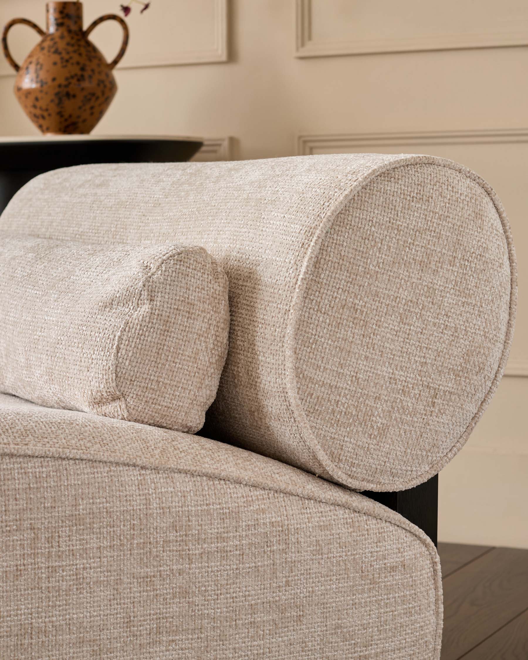 Sofia natural fabric 2 seater sofa - Image 7