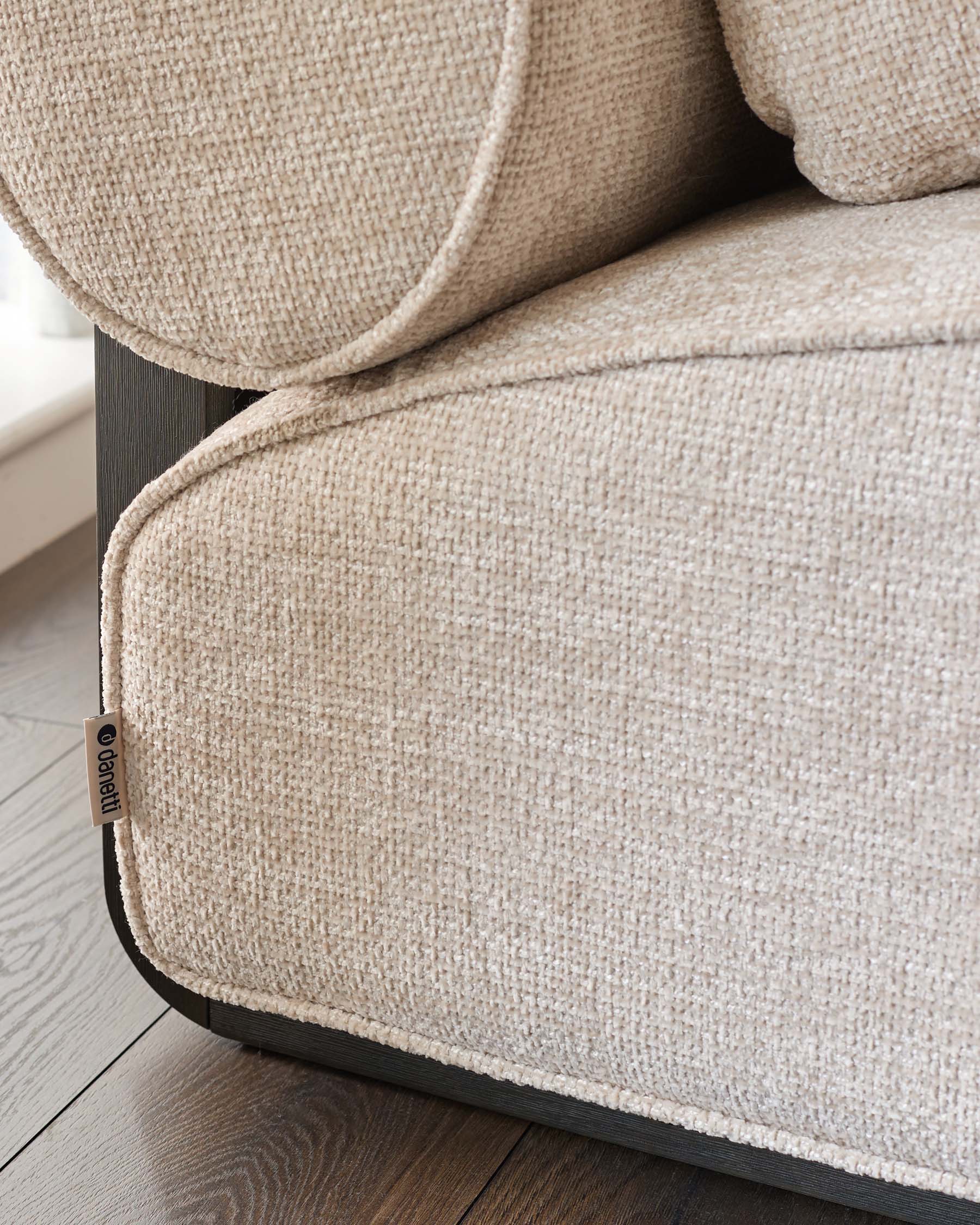 Sofia natural fabric 2 seater sofa - Image 6