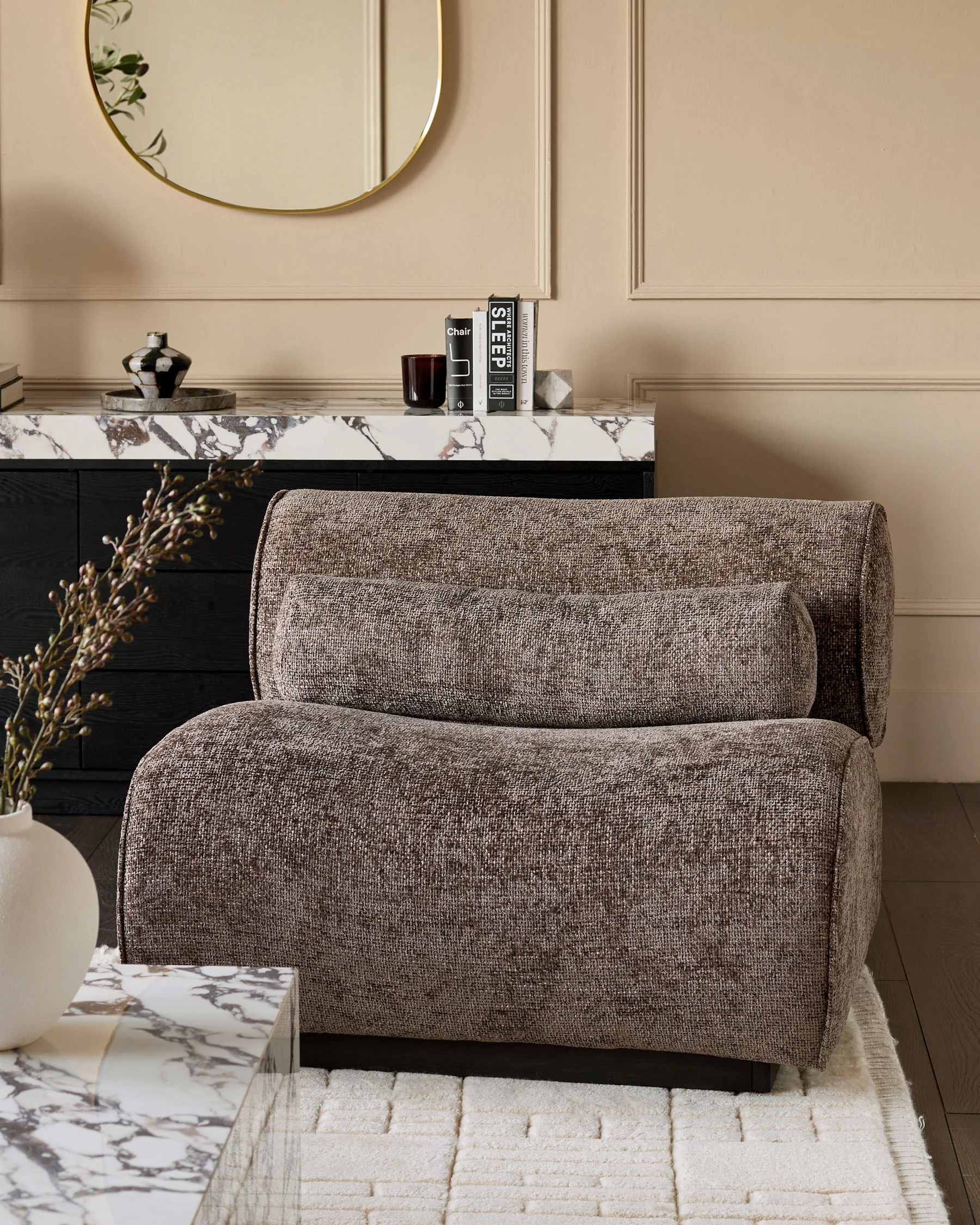 Sofia mocha fabric accent chair - Image 2