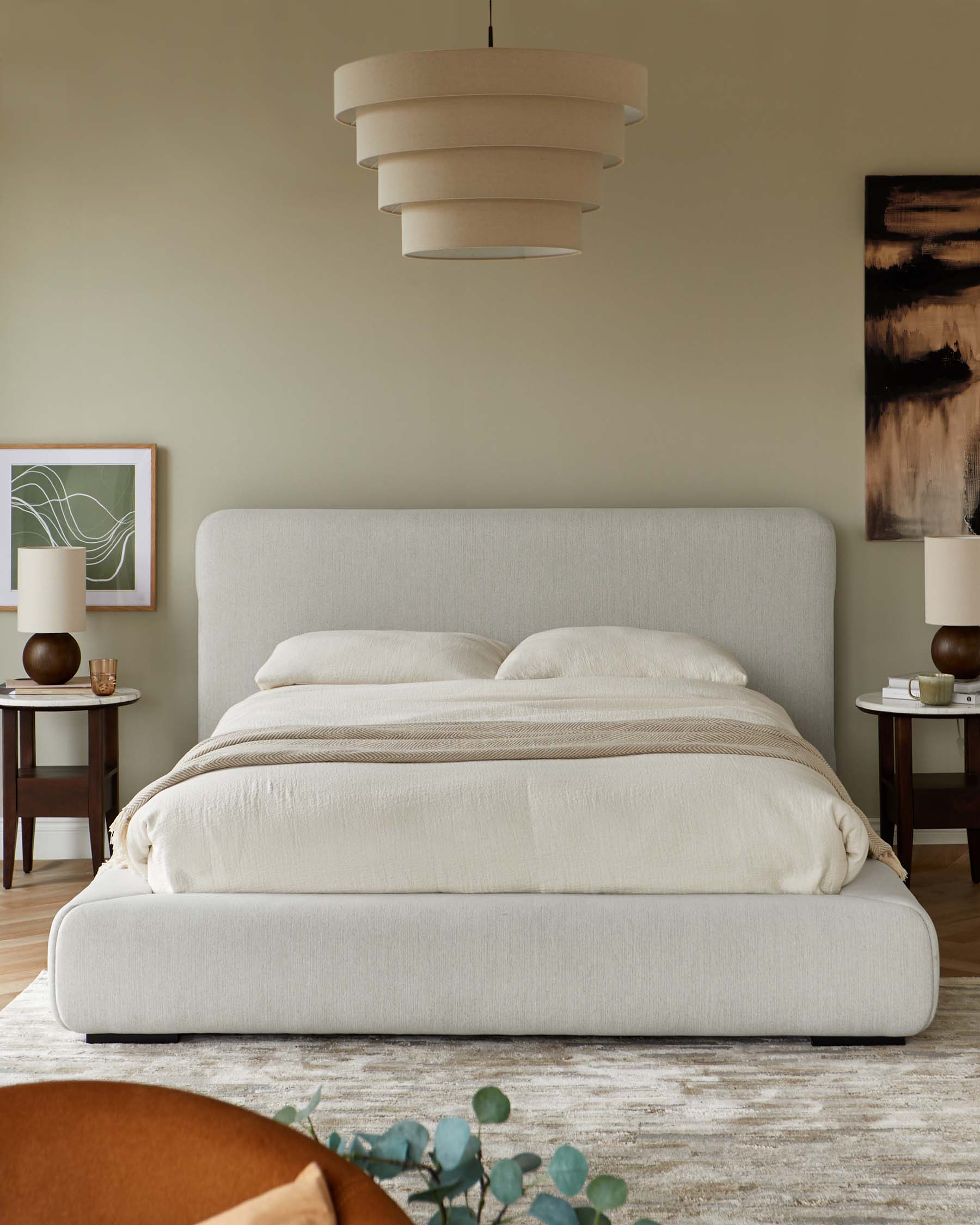 Taylor ivory dual tone fabric double ottoman storage bed - Image 6