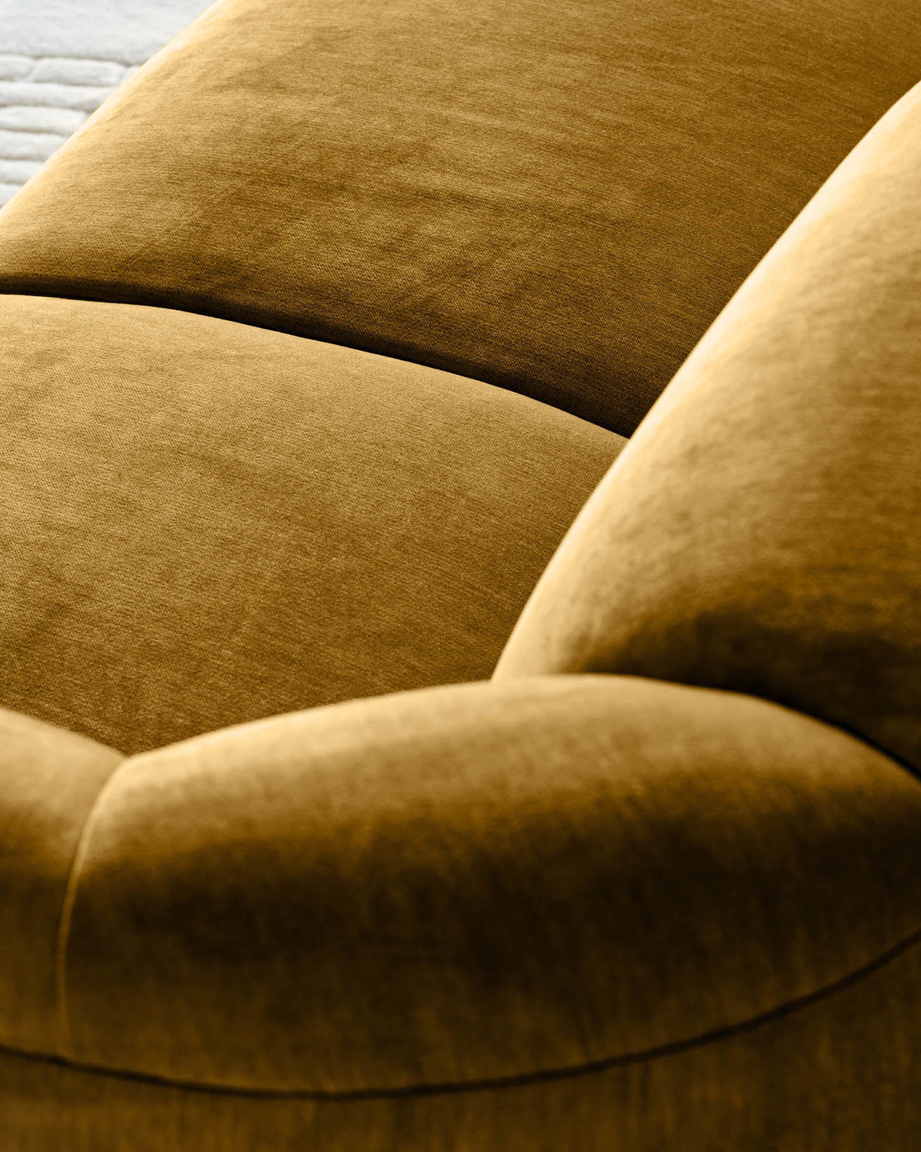 Teagan ochre fabric 2 seater sofa - Image 4