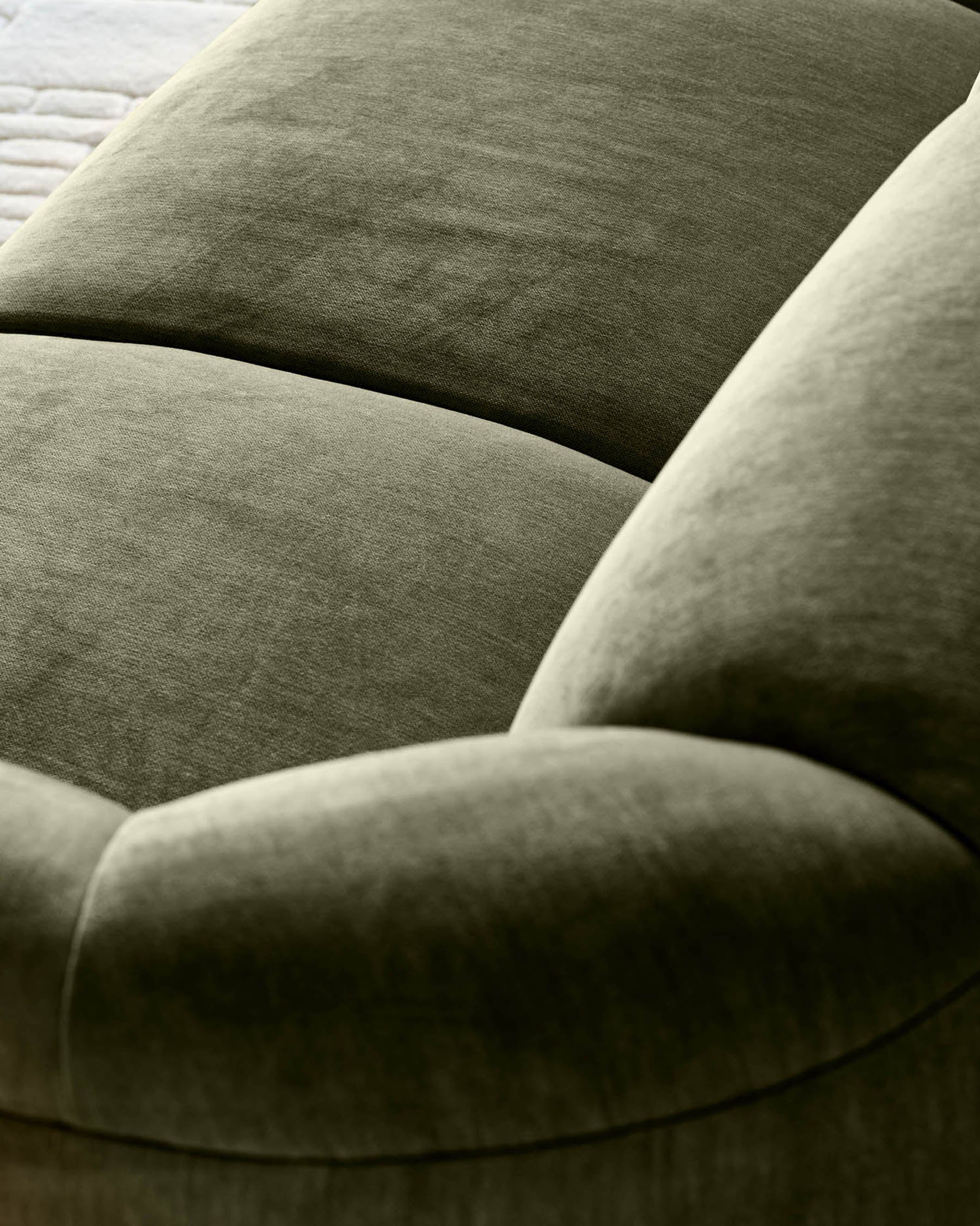 Teagan olive green fabric 2 seater sofa - Image 4