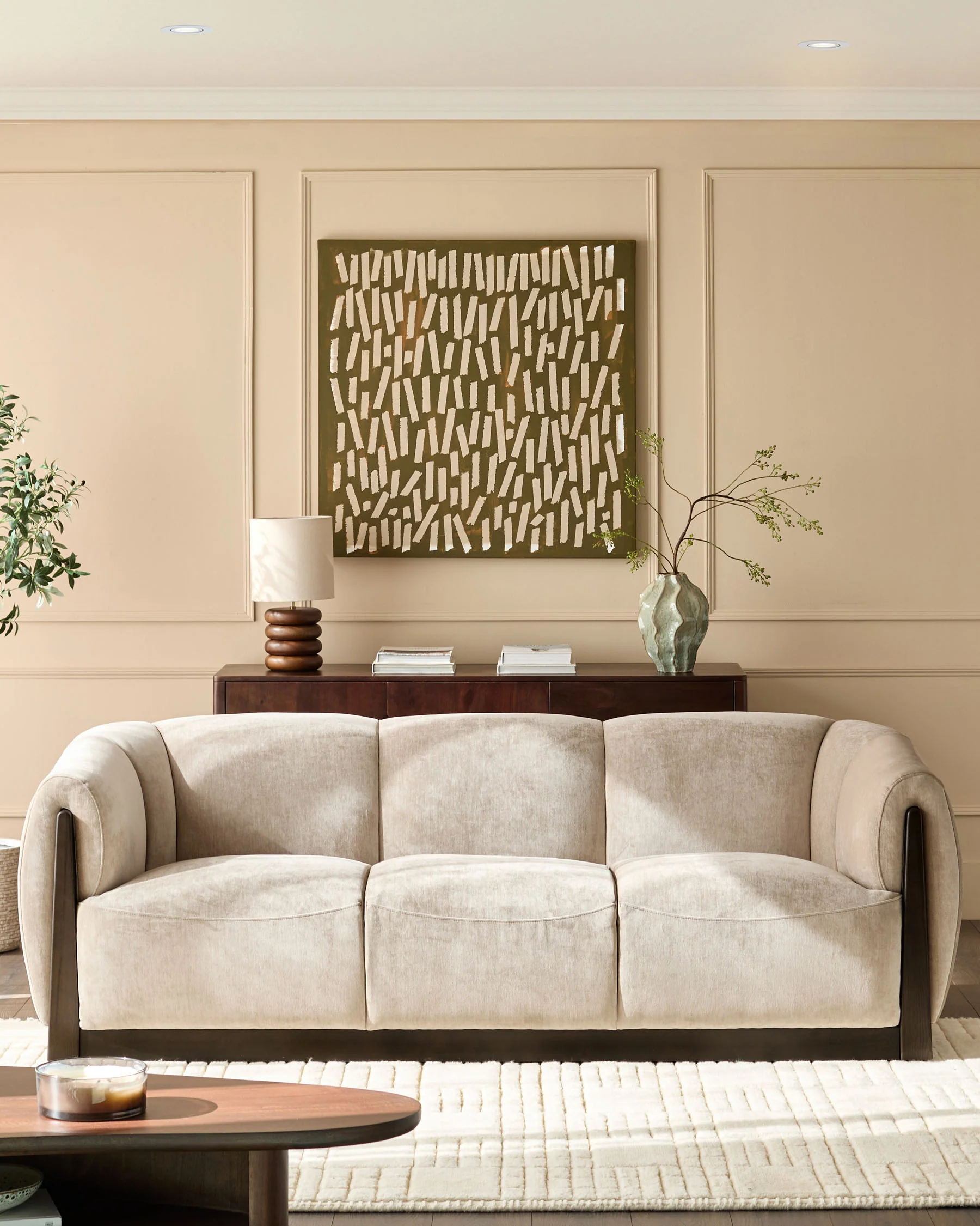 Teagan champagne fabric 3 seater sofa - Image 2