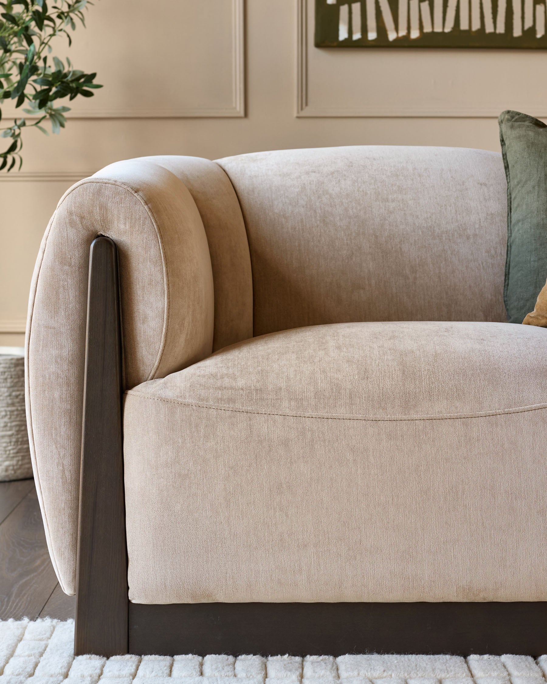 Teagan champagne fabric 3 seater sofa - Image 3