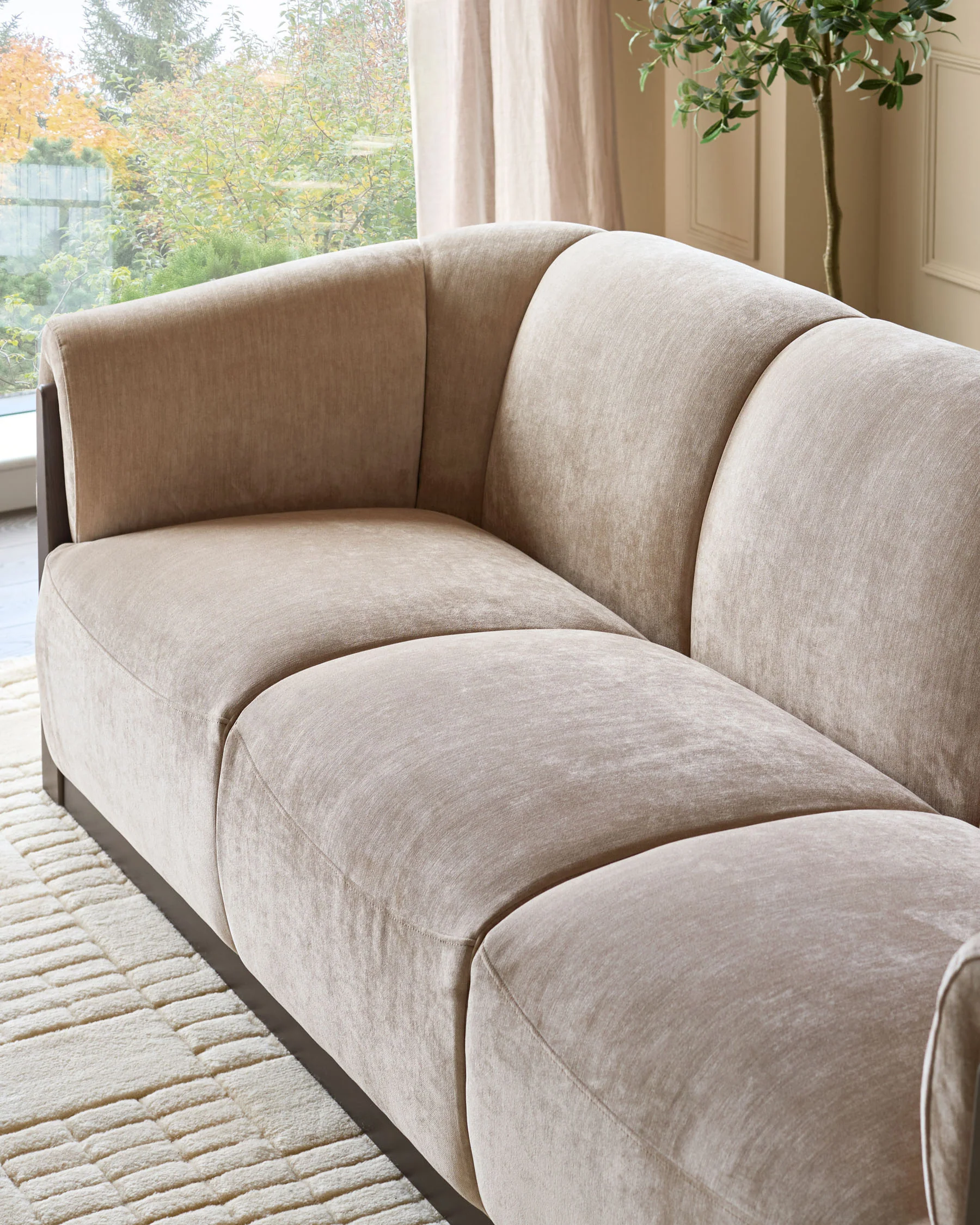 Teagan champagne fabric 3 seater sofa - Image 5