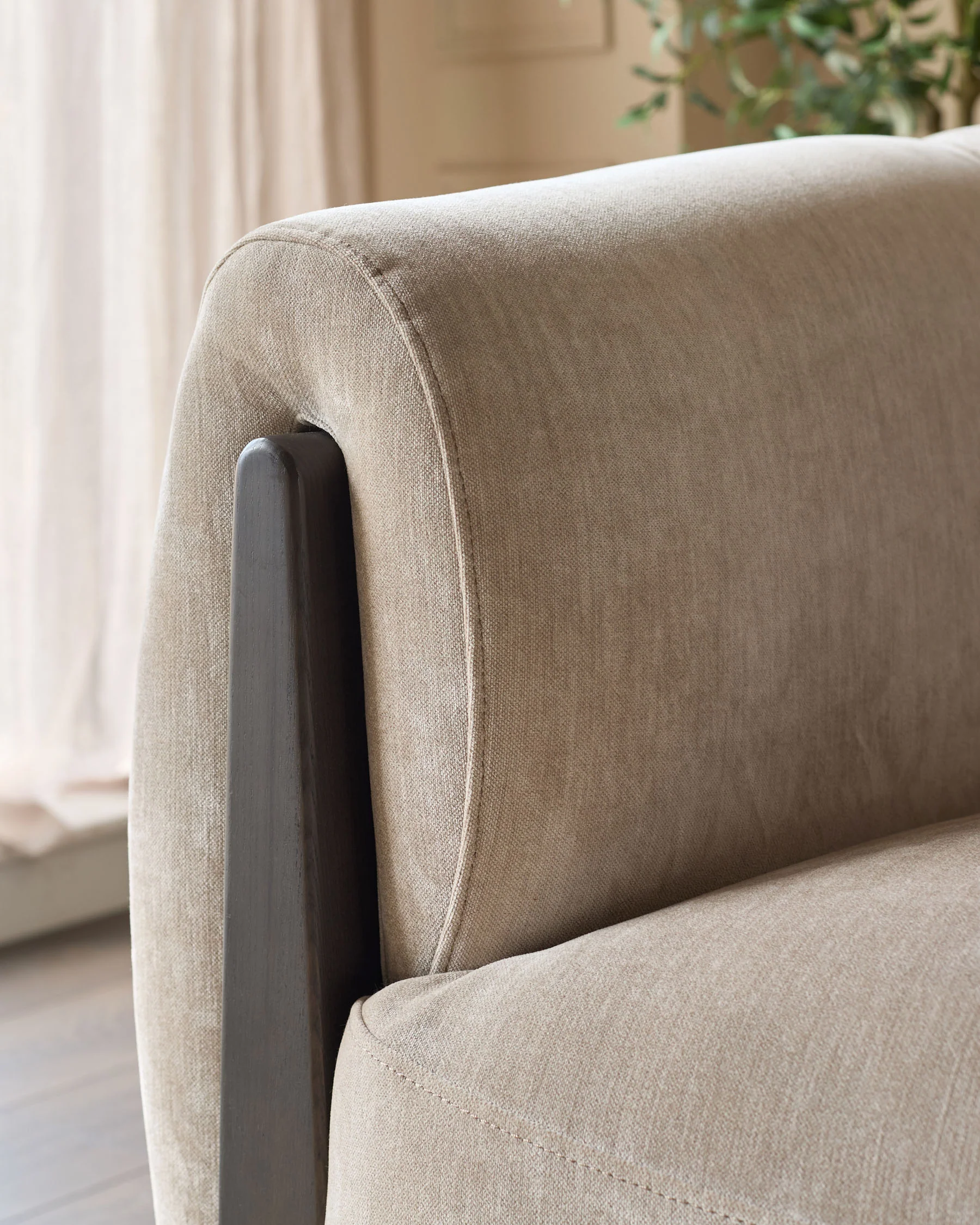 Teagan champagne fabric 3 seater sofa - Image 6
