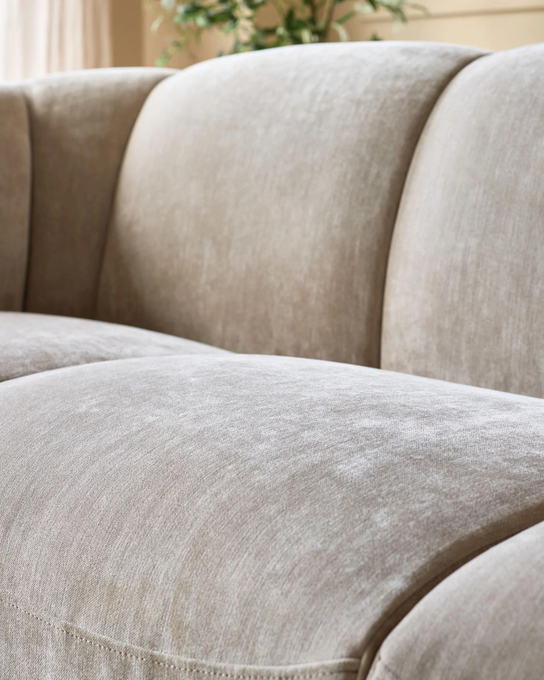 Teagan champagne fabric 3 seater sofa - Image 7
