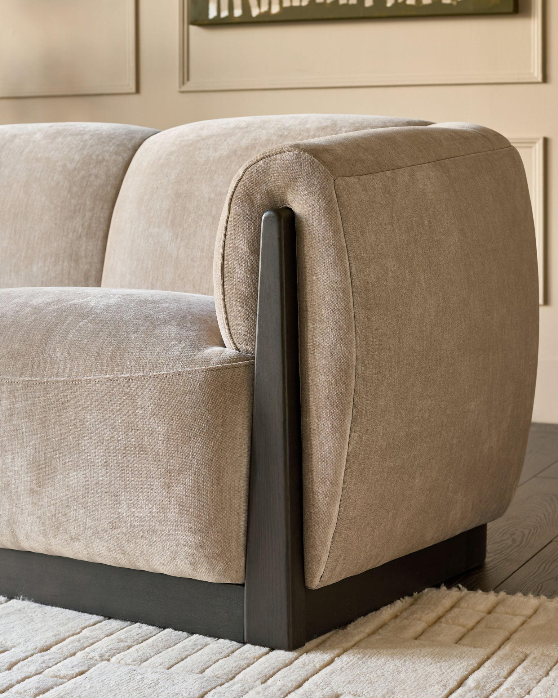 Teagan champagne fabric 3 seater sofa - Image 9