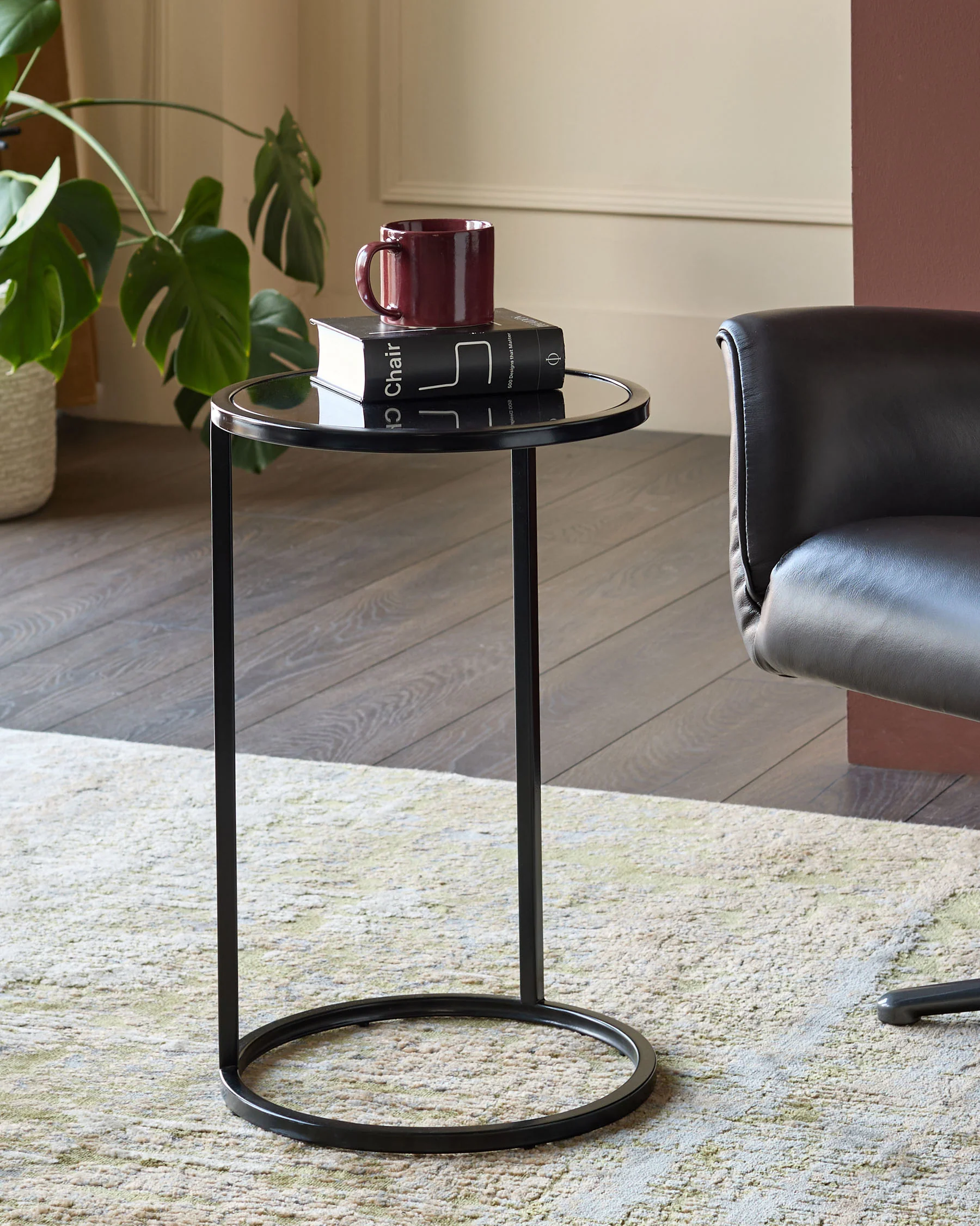 Thea Smoked Mirror and Black Tray Table - Image 3
