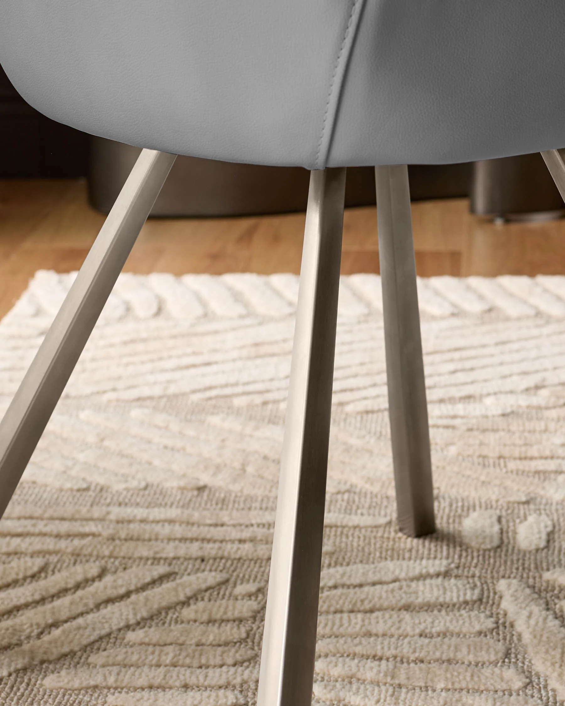 Theo Mid Grey Faux Leather Dining Chair - Image 6