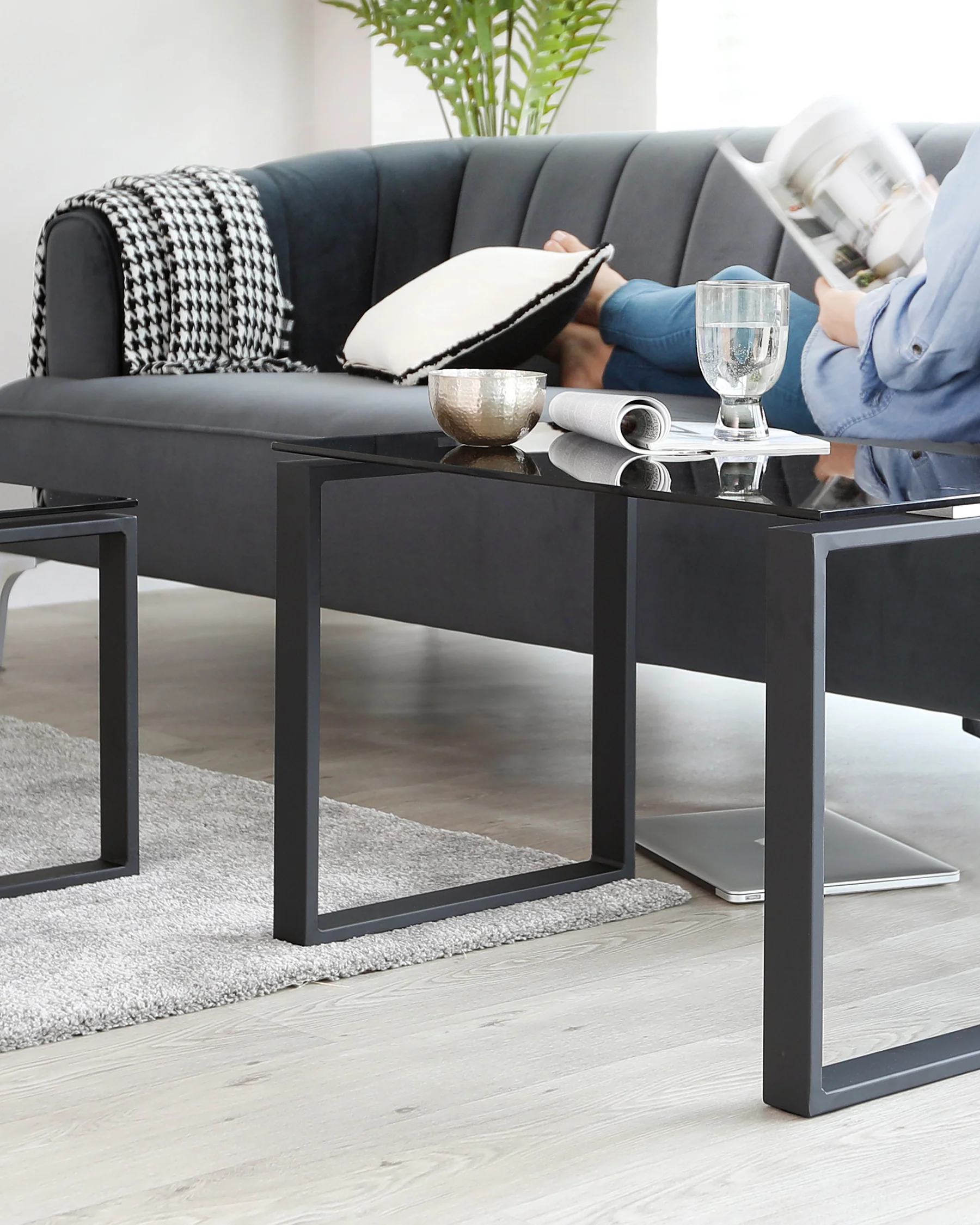 Tiva Smoked Glass Coffee Table Set - Image 3