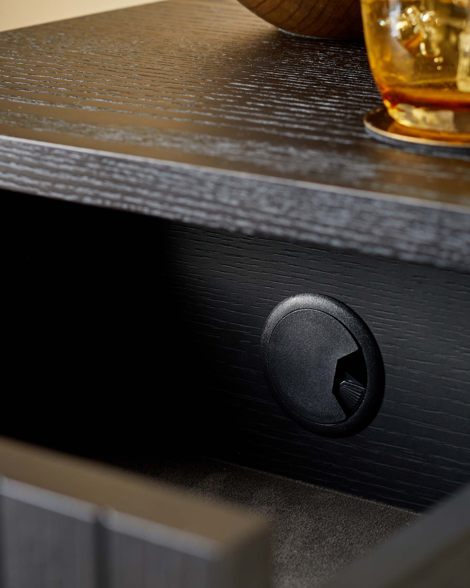 Toronto dark ash 2 drawer bedside table - Image 6