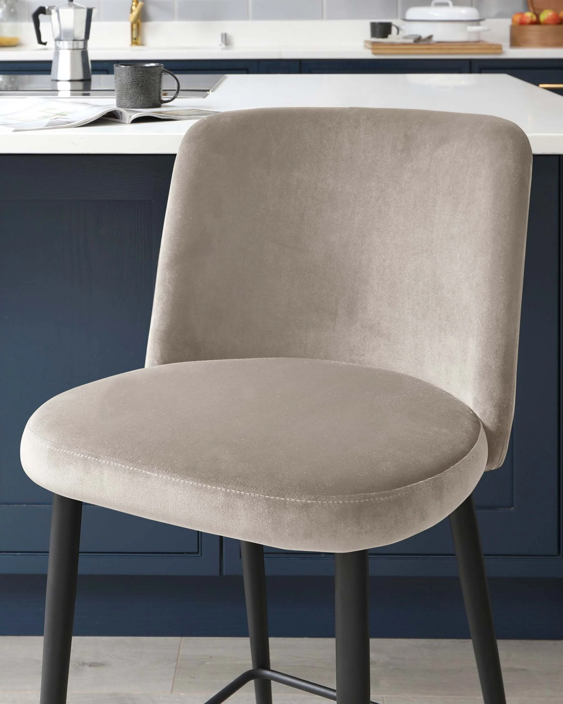 Trinny Champagne Velvet Bar Stool - Image 5