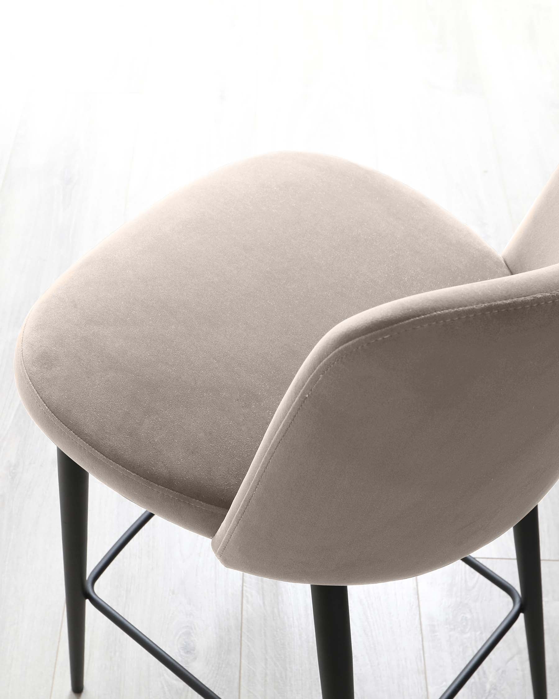 Trinny Champagne Velvet Bar Stool - Image 6