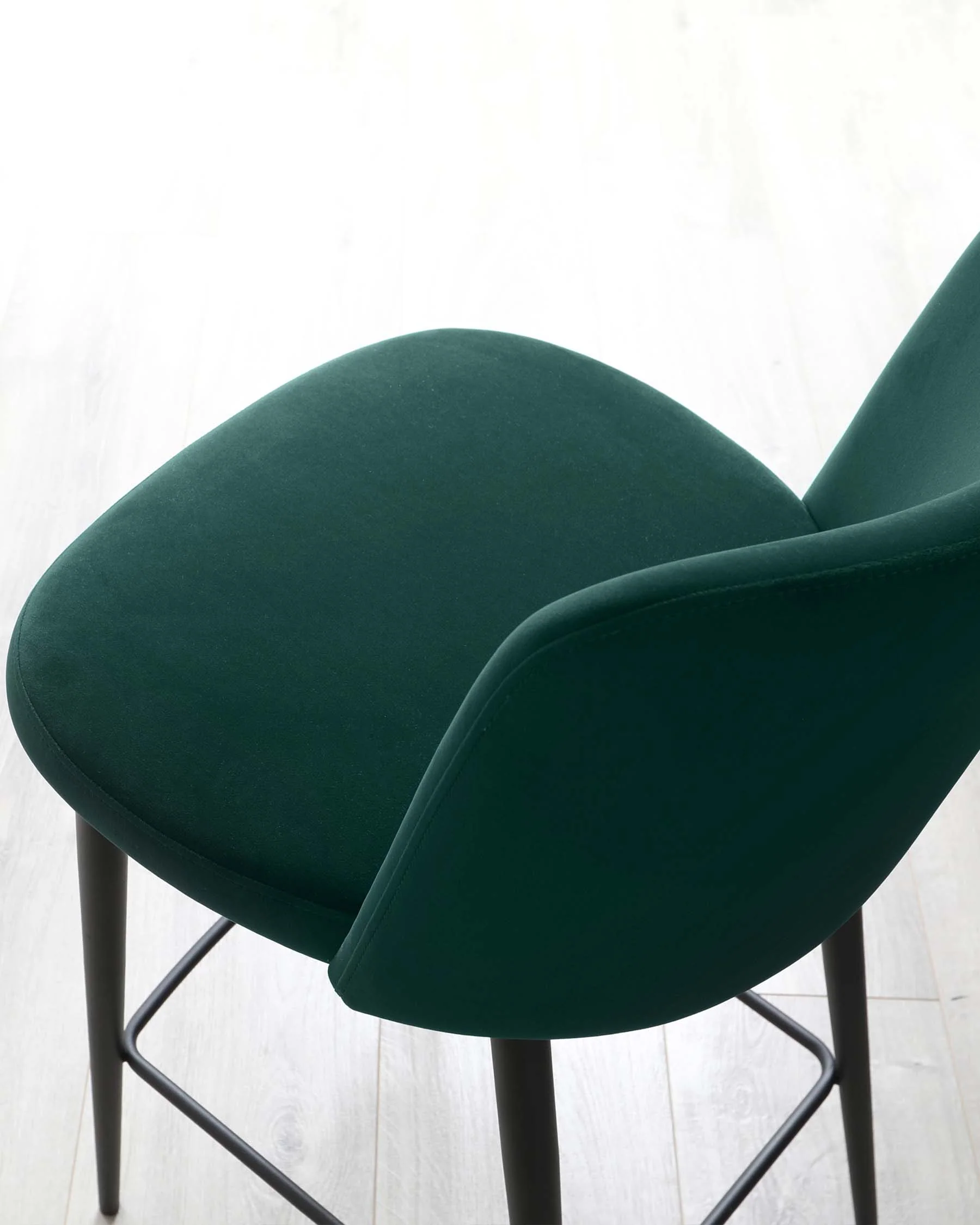 Trinny Dark Green Velvet Bar Stool - Image 6
