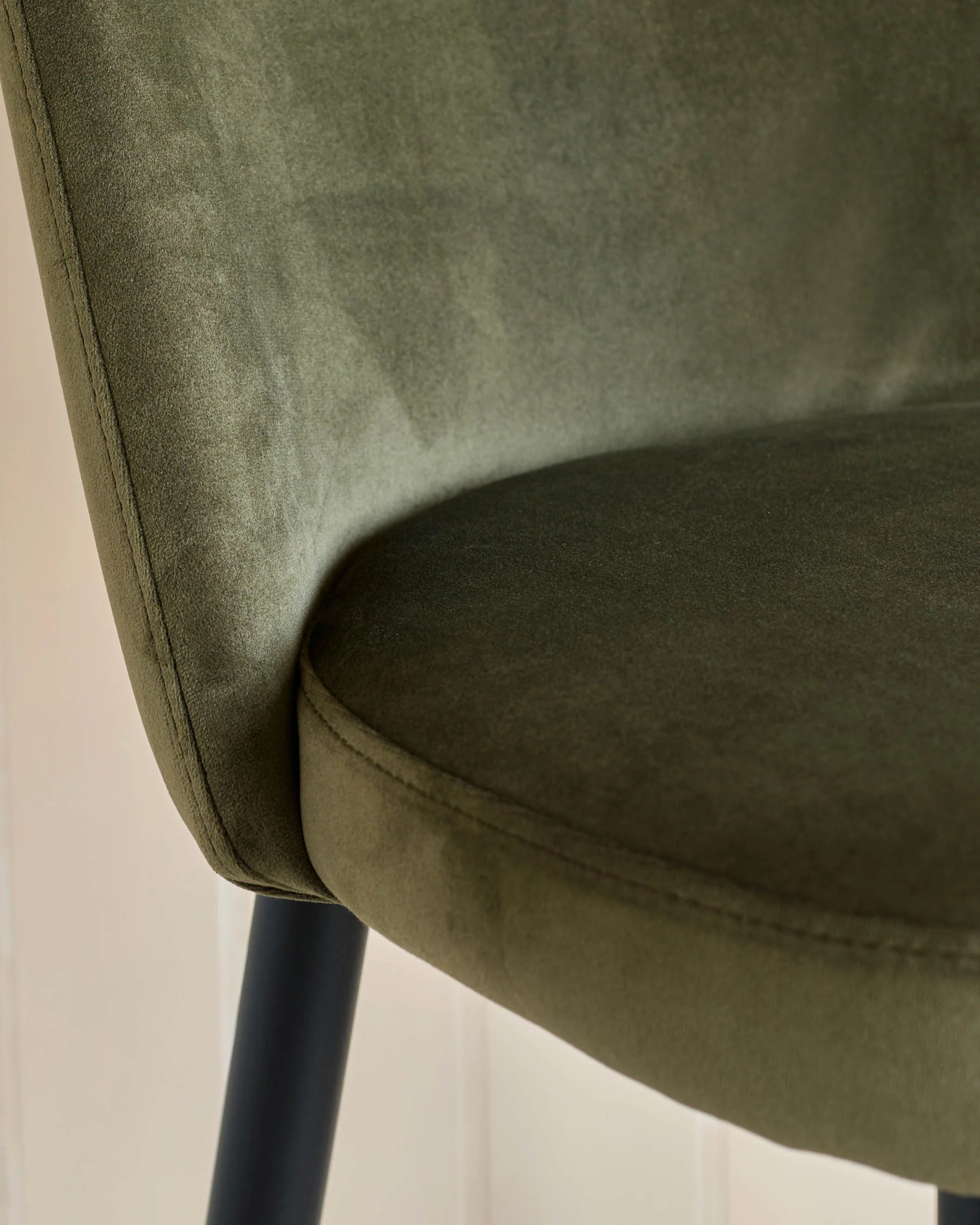 Trinny olive green velvet bar stool - Image 7