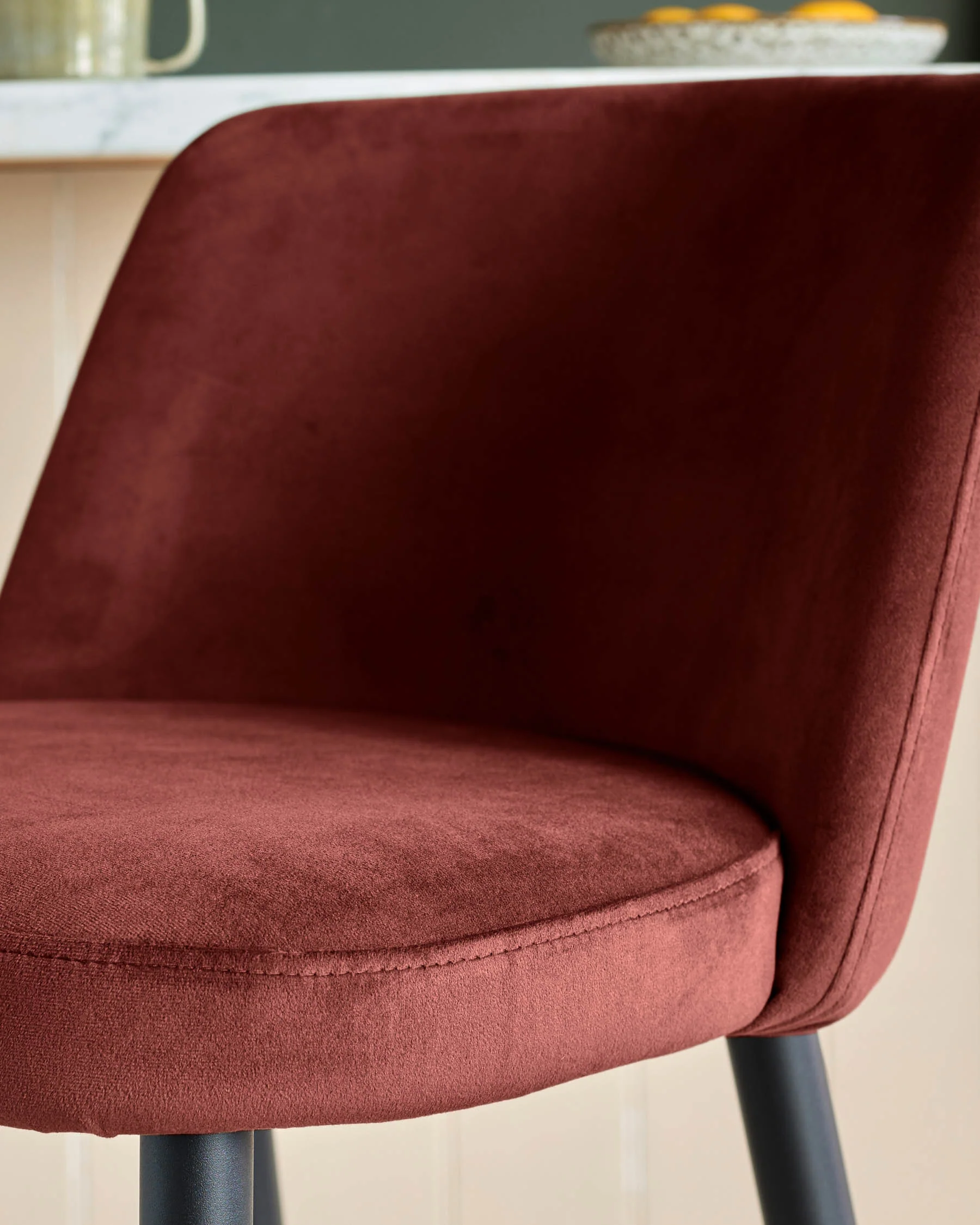 Trinny toffee red velvet bar stool - Image 5