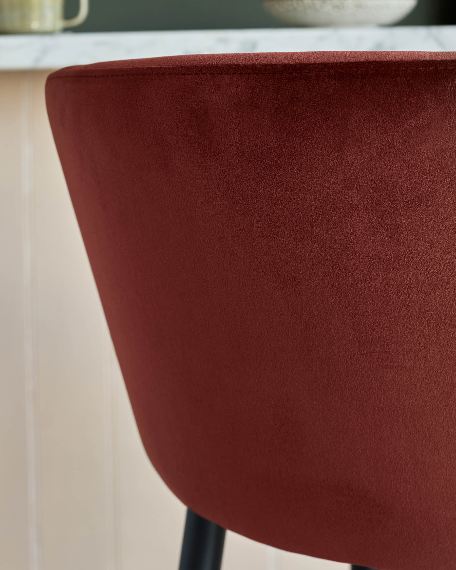 Trinny toffee red velvet bar stool - Image 6