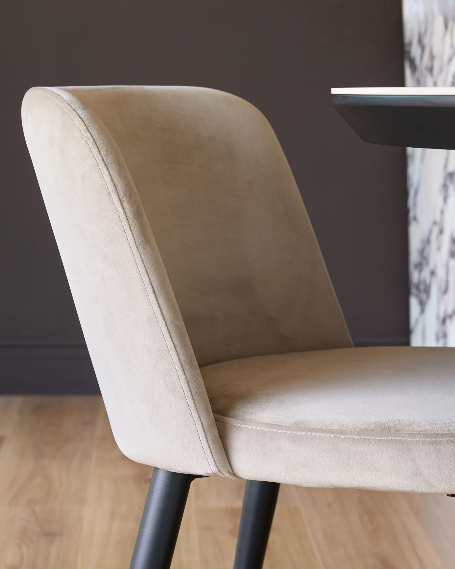 Trinny Champagne Velvet Dining Chair - Image 7