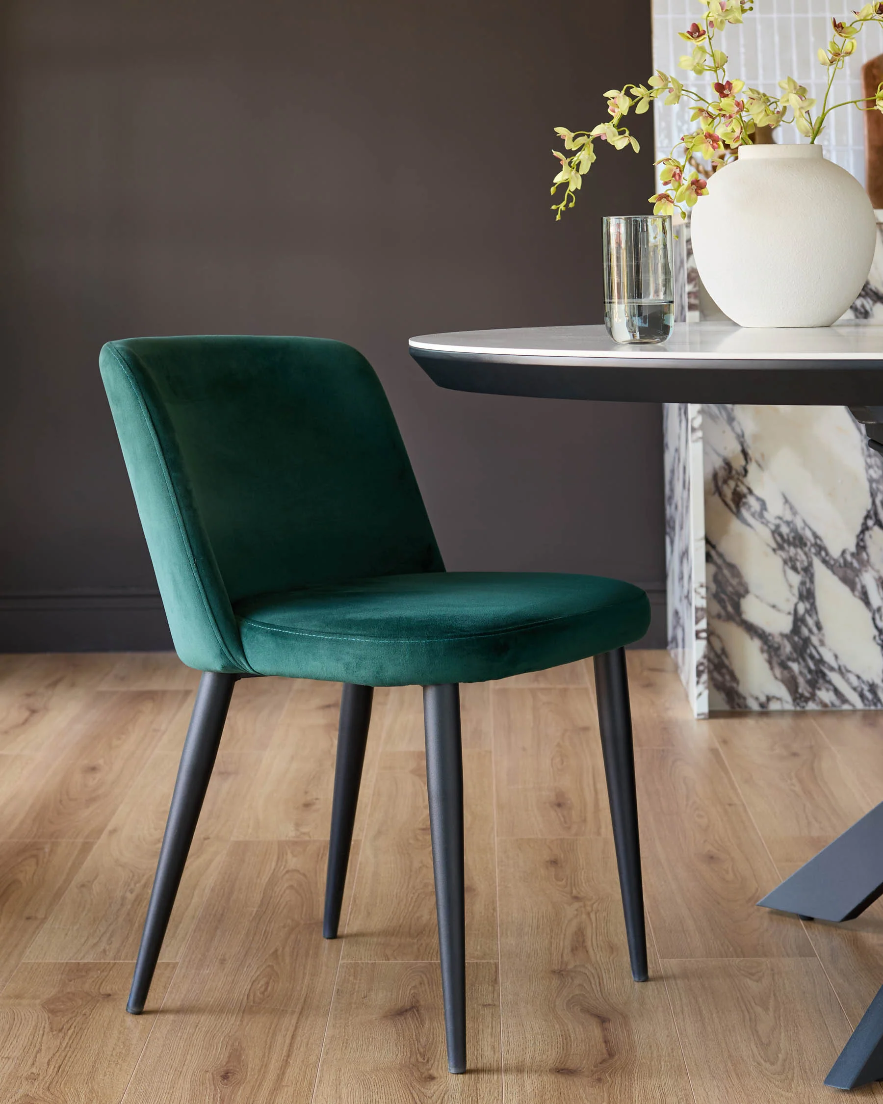 Trinny Dark Green Velvet Dining Chair