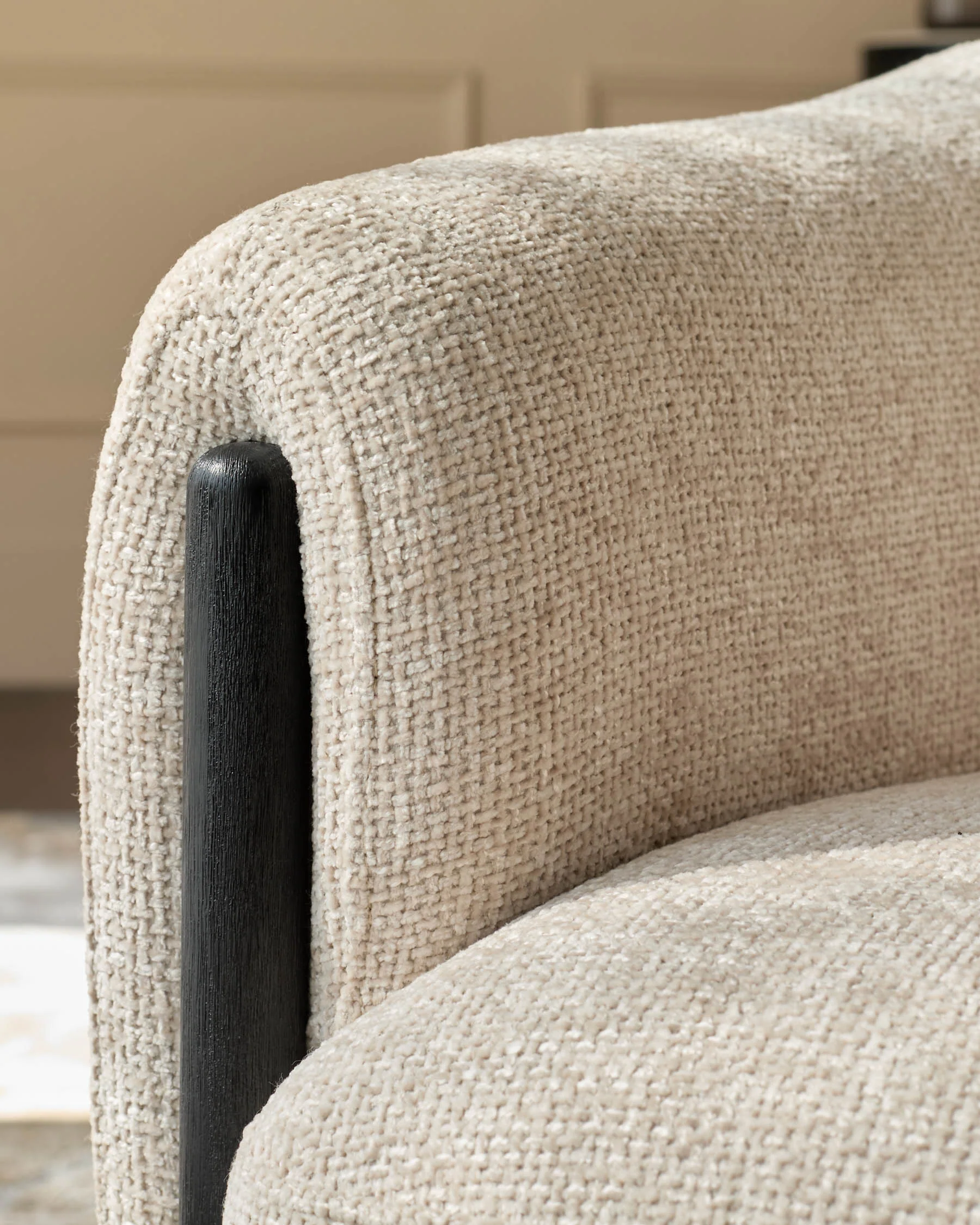 Tristan natural fabric accent chair - Image 4