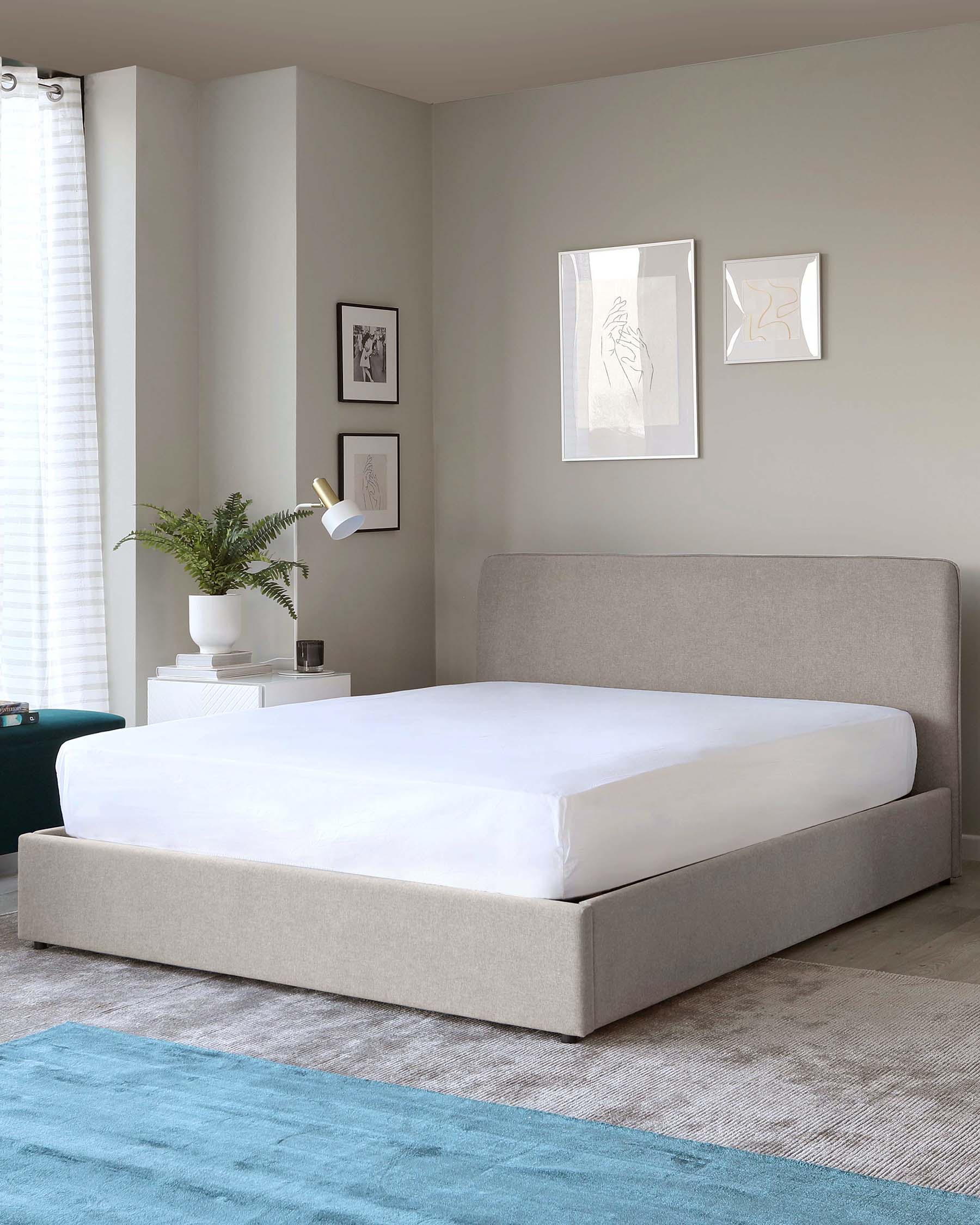 Turin Grey Fabric King Size Bed with Storage - Image 6