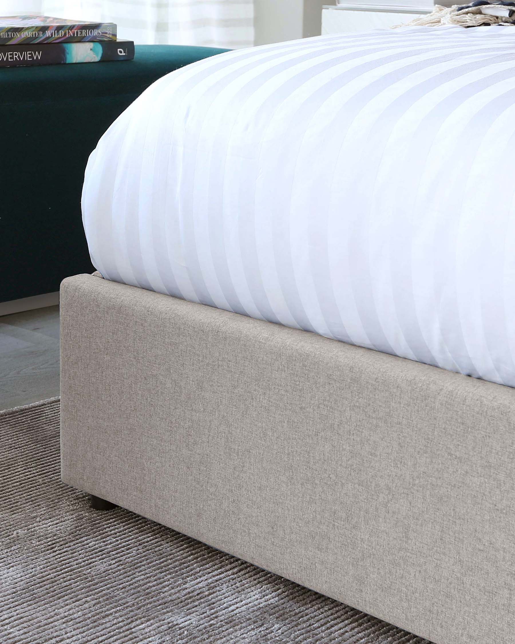 Turin Grey Fabric King Size Bed with Storage - Image 8