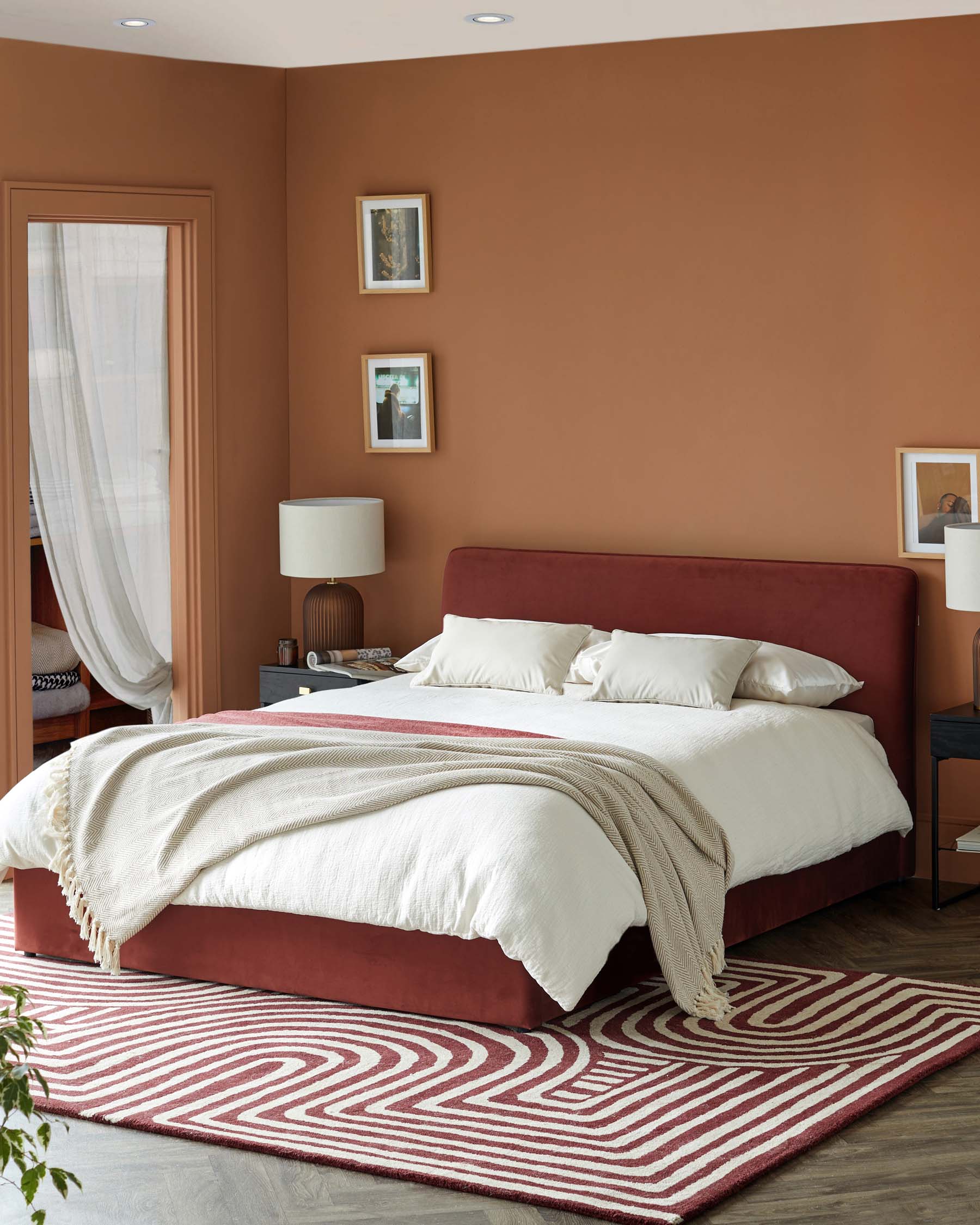 Turin red recycled velvet king size ottoman storage bed