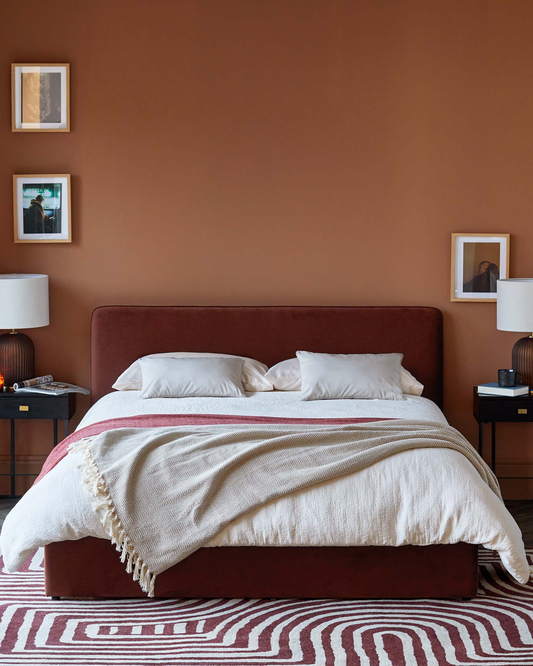 Turin red recycled velvet king size ottoman storage bed - Image 3